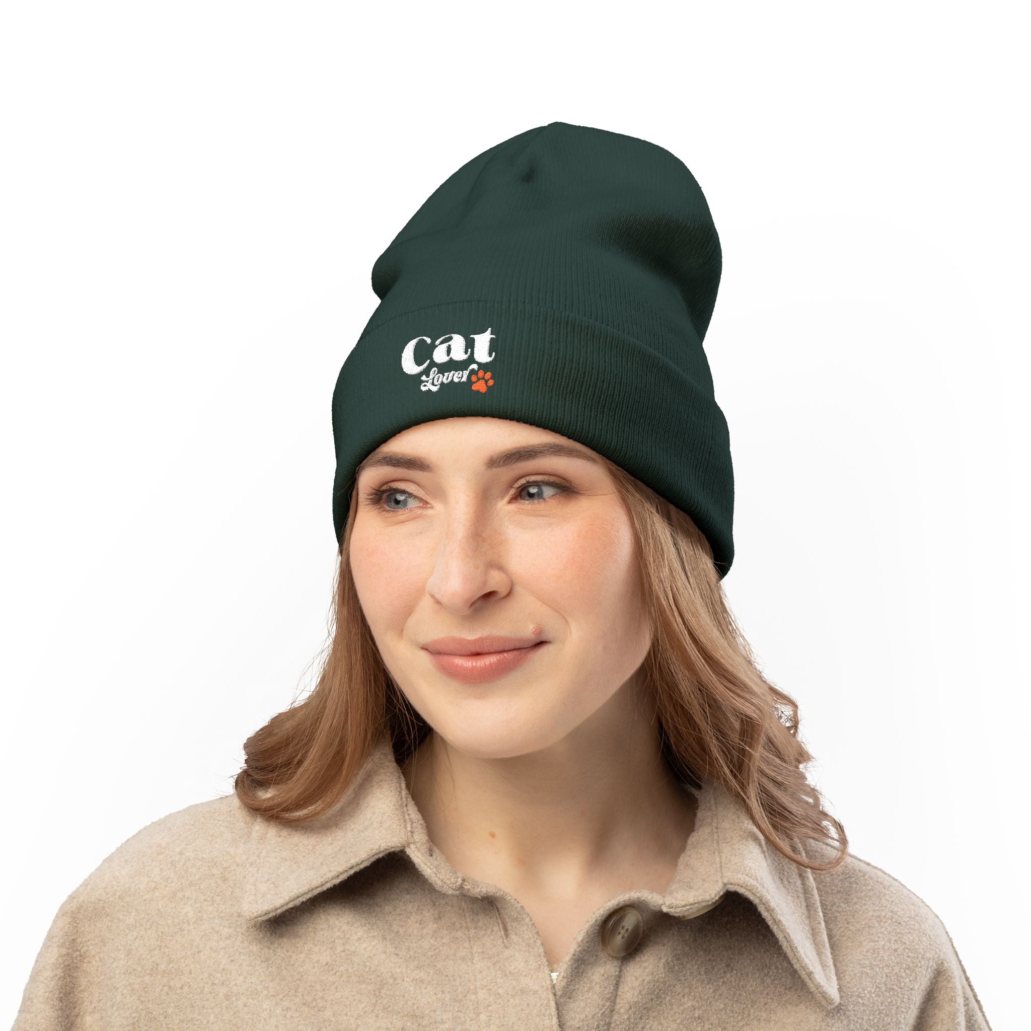 Retro Embroidered Cat Lover Beanie