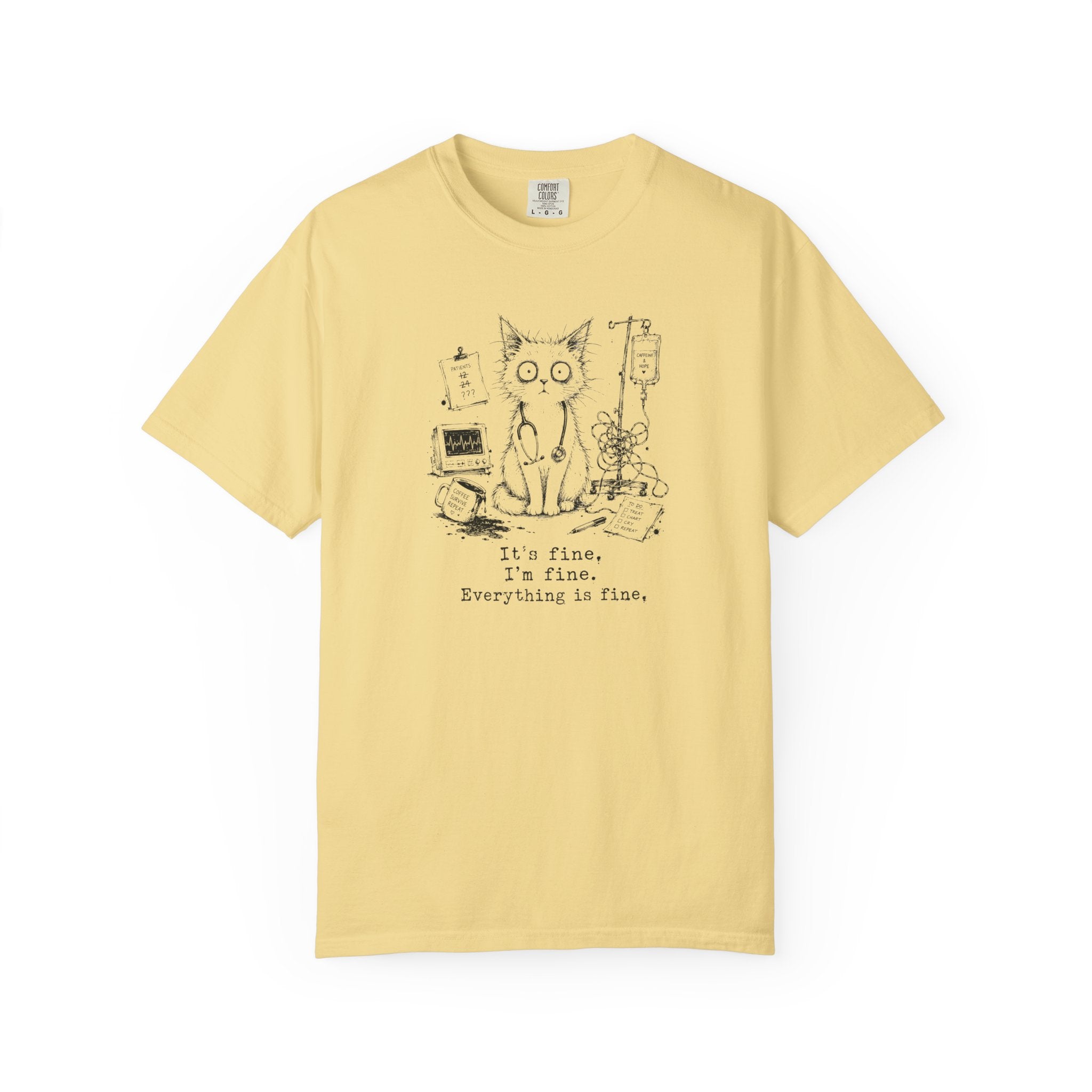 Everything Is Fine Cat T-Shirt