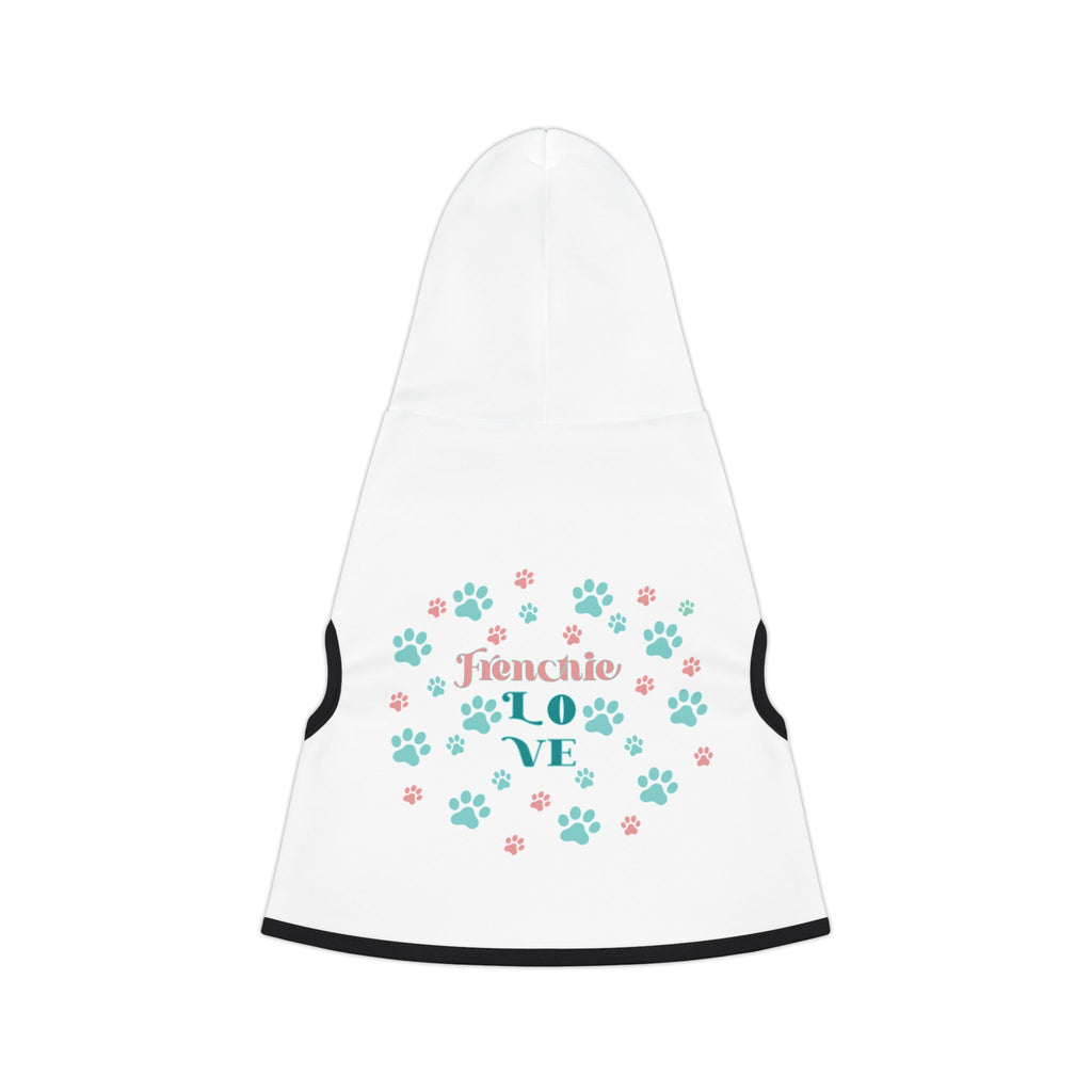 Pet Hoodie - "Frenchie Love" Paw Print Dog Hoodie