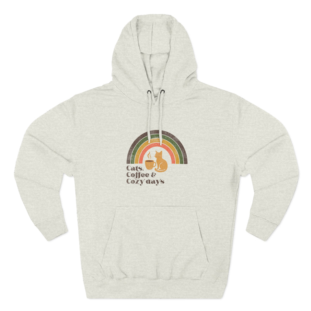 Retro Cats Coffee Cozy Days Hoodie | Cat Lover Graphic
