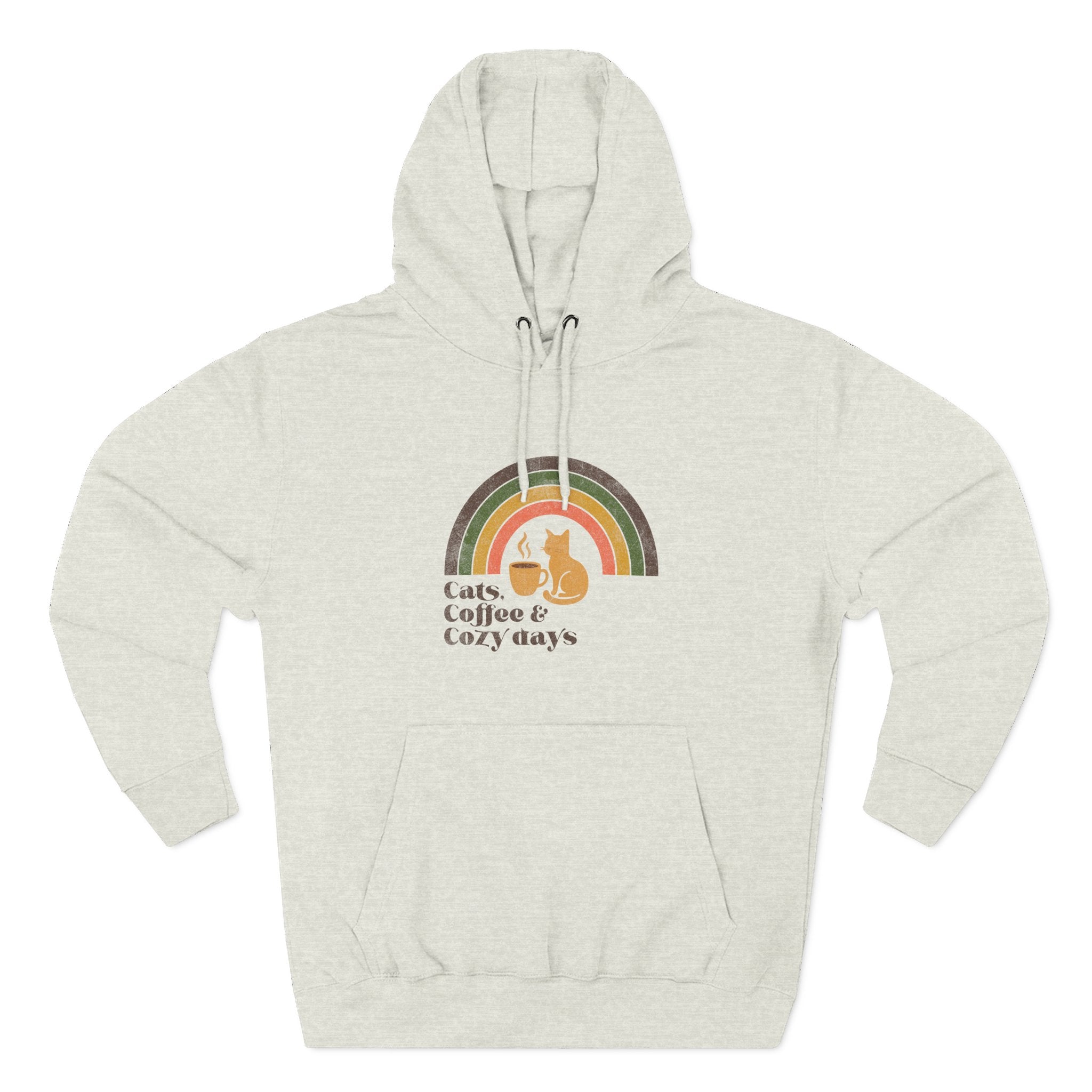 Retro Cats Coffee Cozy Days Hoodie | Cat Lover Graphic