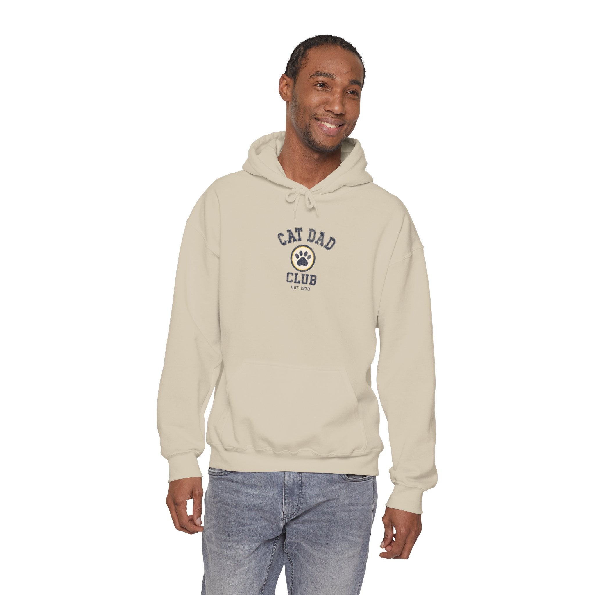 Cat Dad Club hoodie | Paw Print Design, Cozy Pullover Sweatshirt