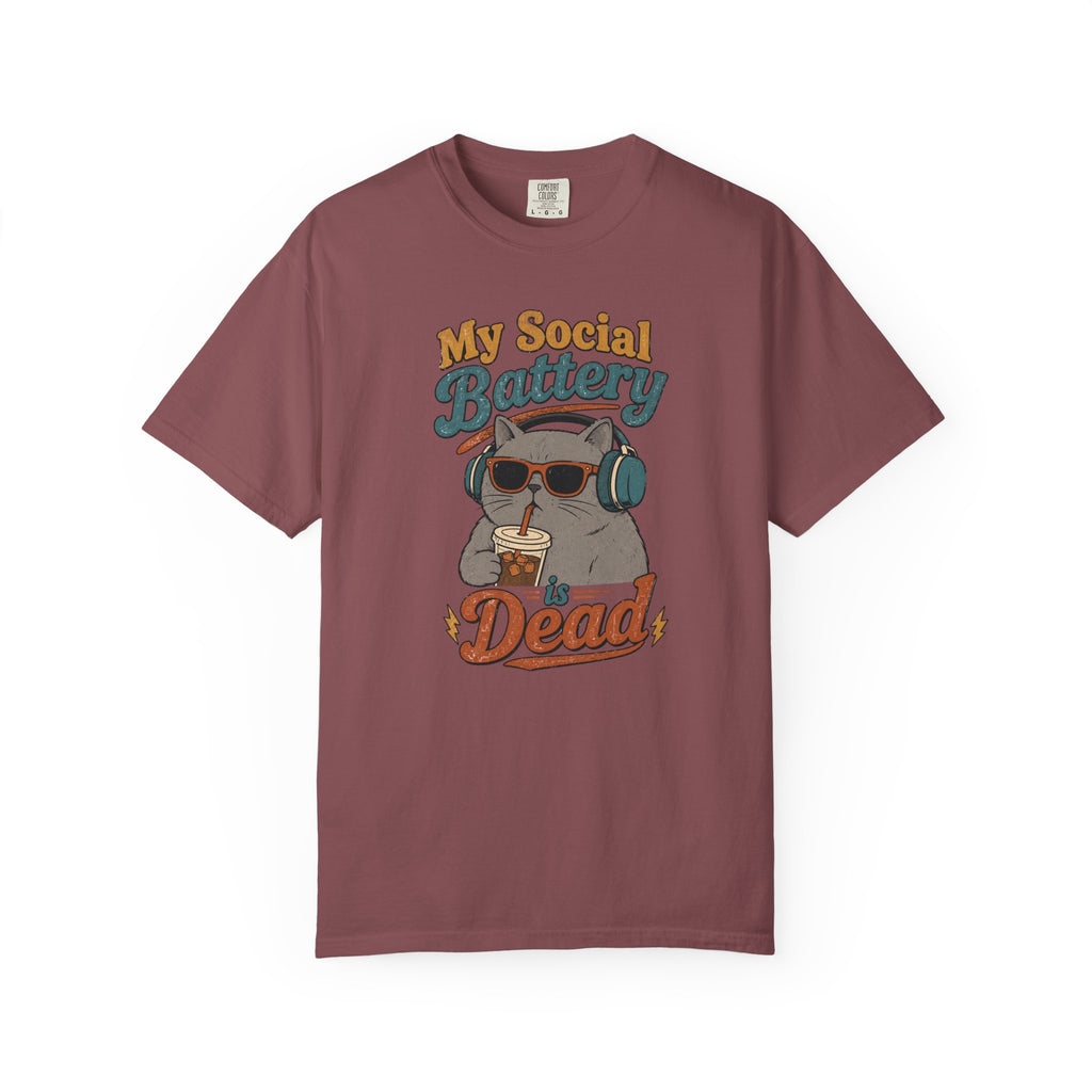 My Social Battery Is Dead Cat T-Shirt