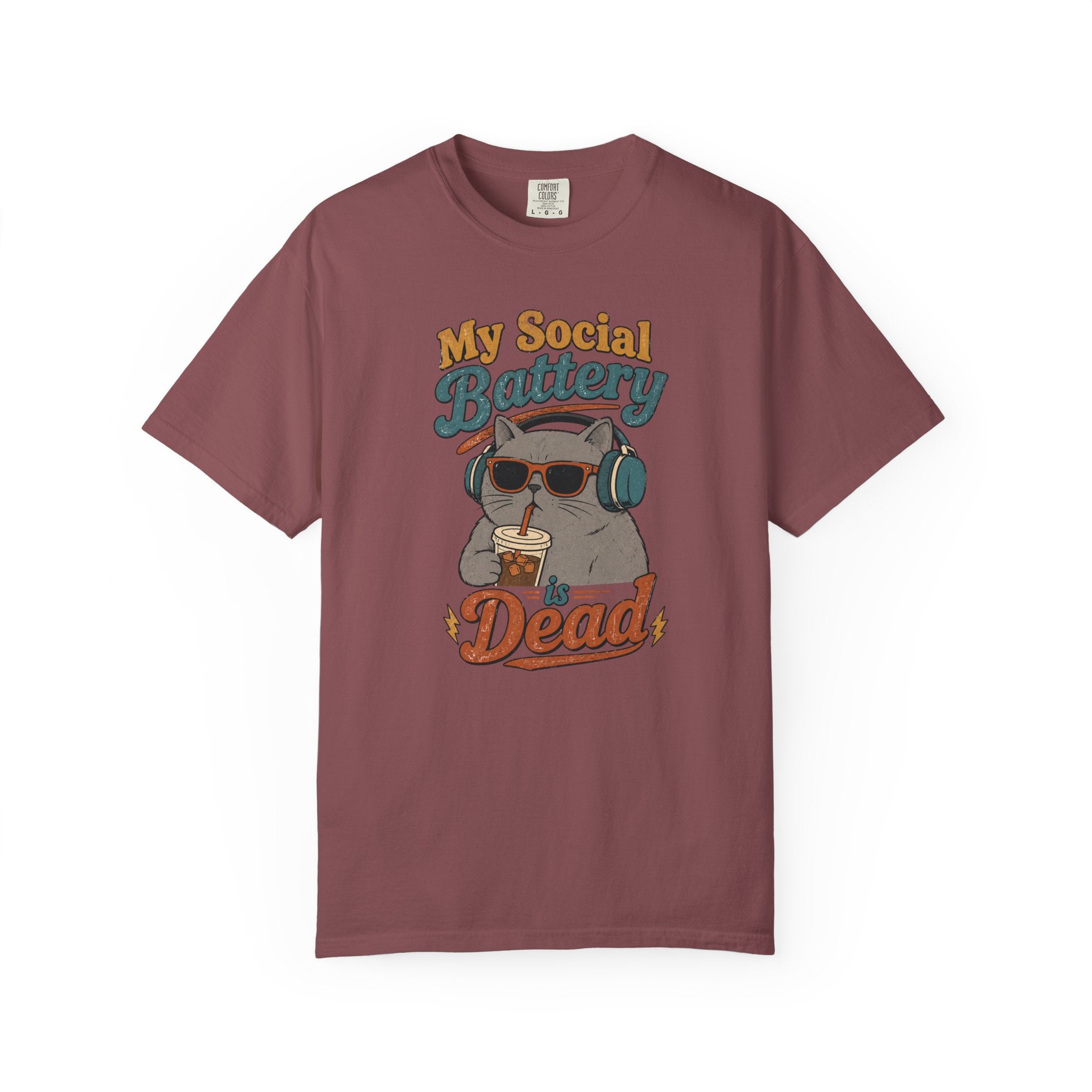 My Social Battery Is Dead Cat T-Shirt