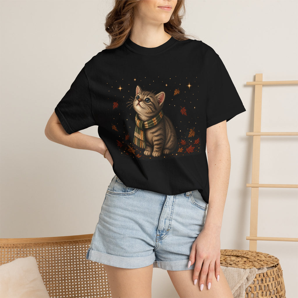 Autumn Leaf Gazer Cat T-Shirt