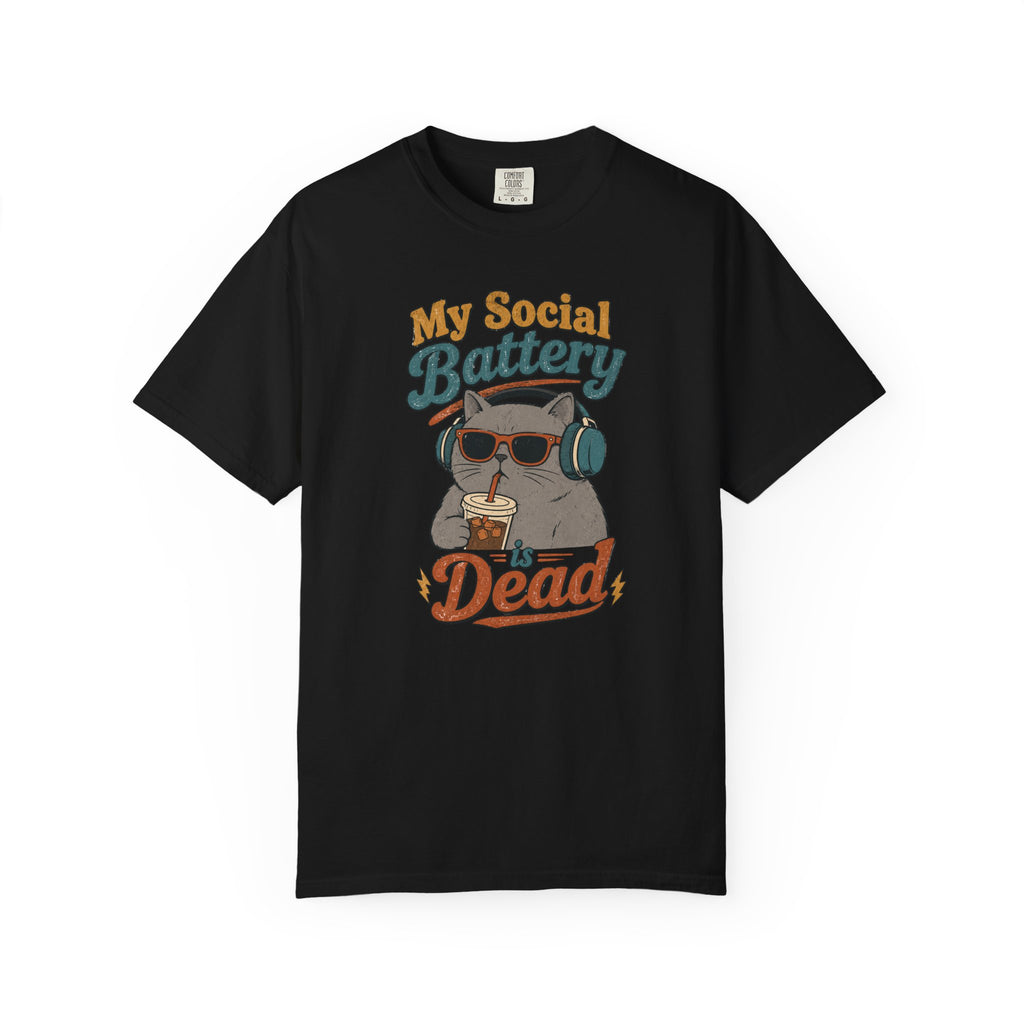 My Social Battery Is Dead Cat T-Shirt