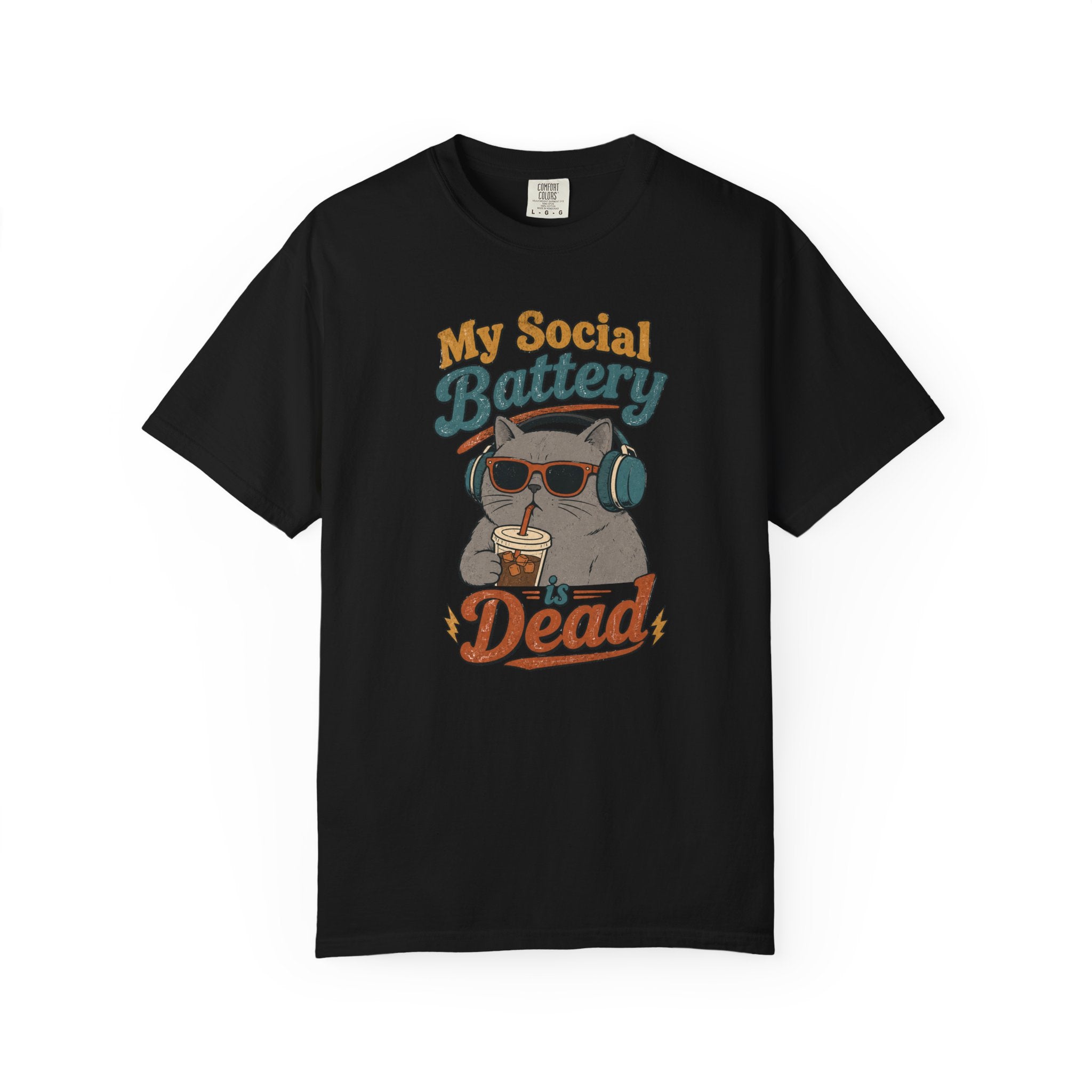 My Social Battery Is Dead Cat T-Shirt