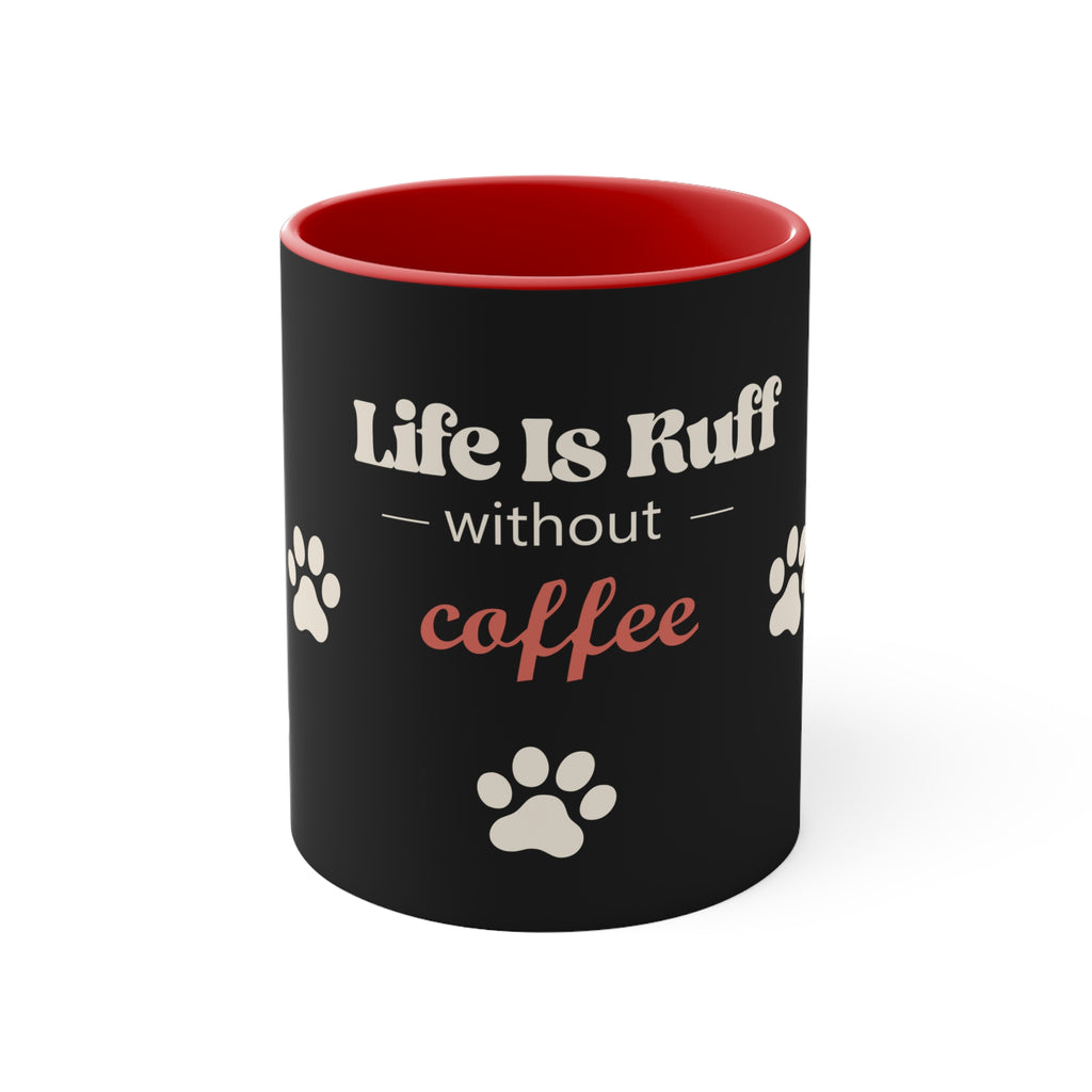 Life Is Ruff Without Coffee Dog Mug — Retro Style Accent Mug