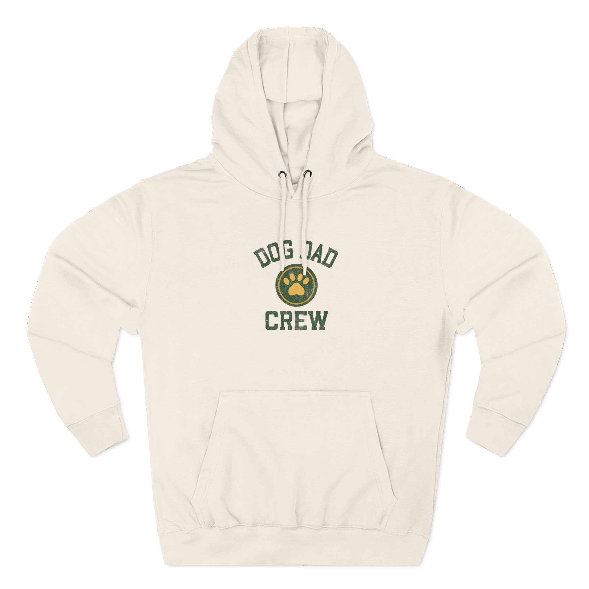 Distressed Dog Dad Retro Design Three-Panel Fleece Hoodie