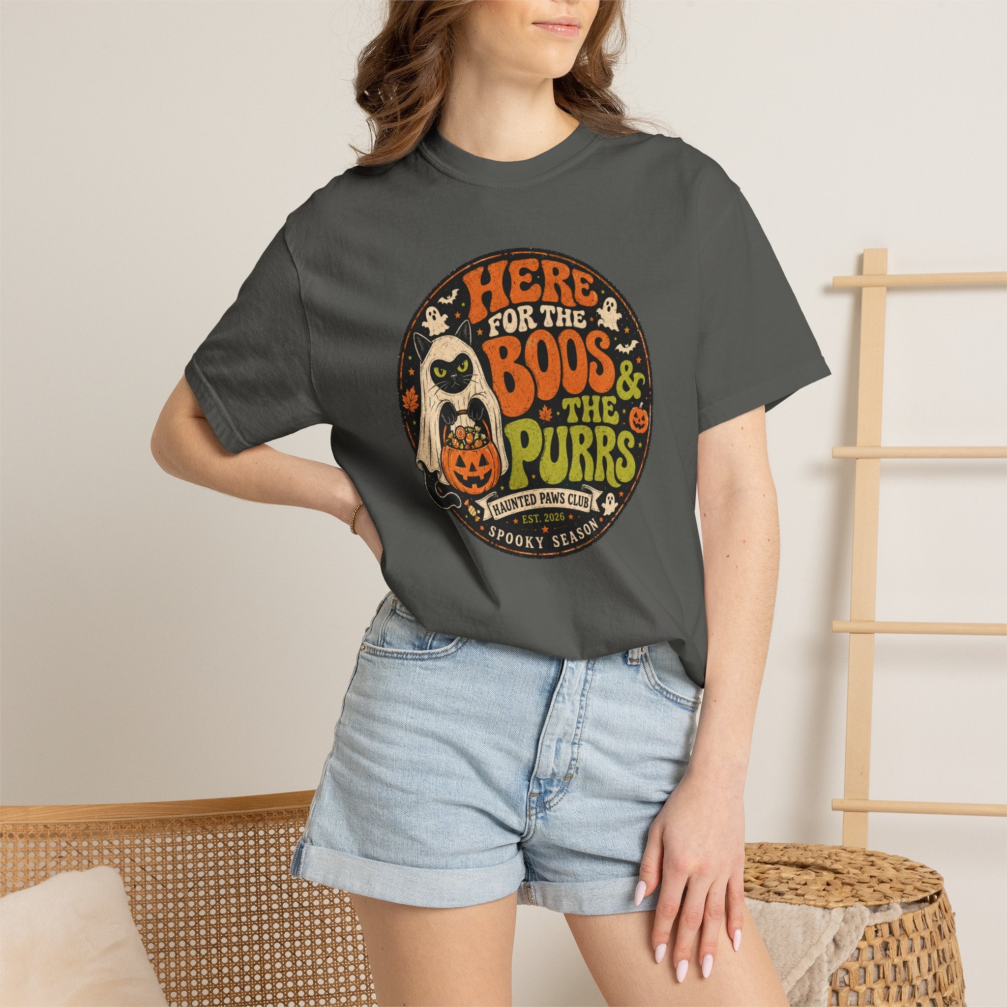 Here For The Boos And Purrs Cat T-Shirt