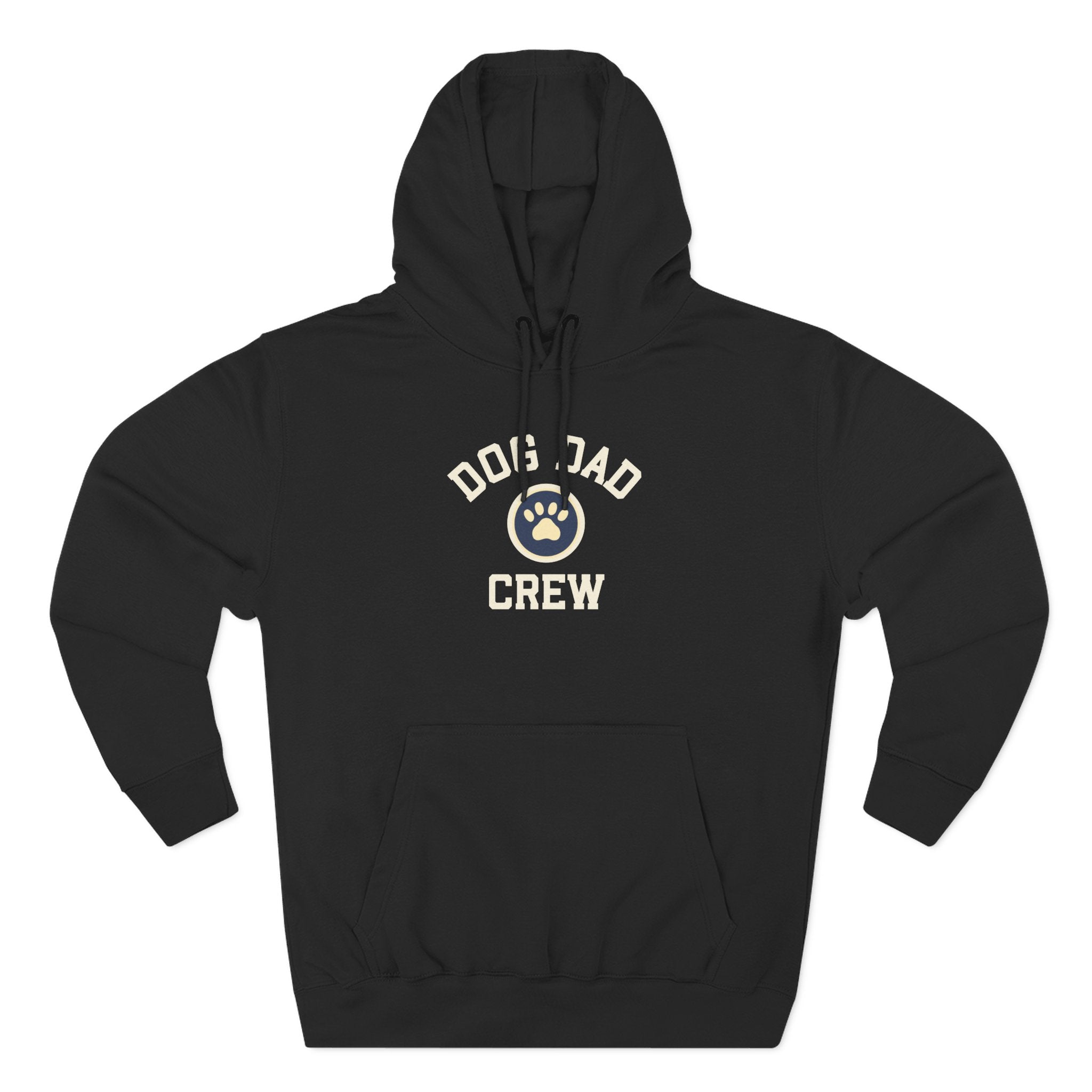Dog Dad Crew Hoodie — Paw Print Graphic Fleece Pullover