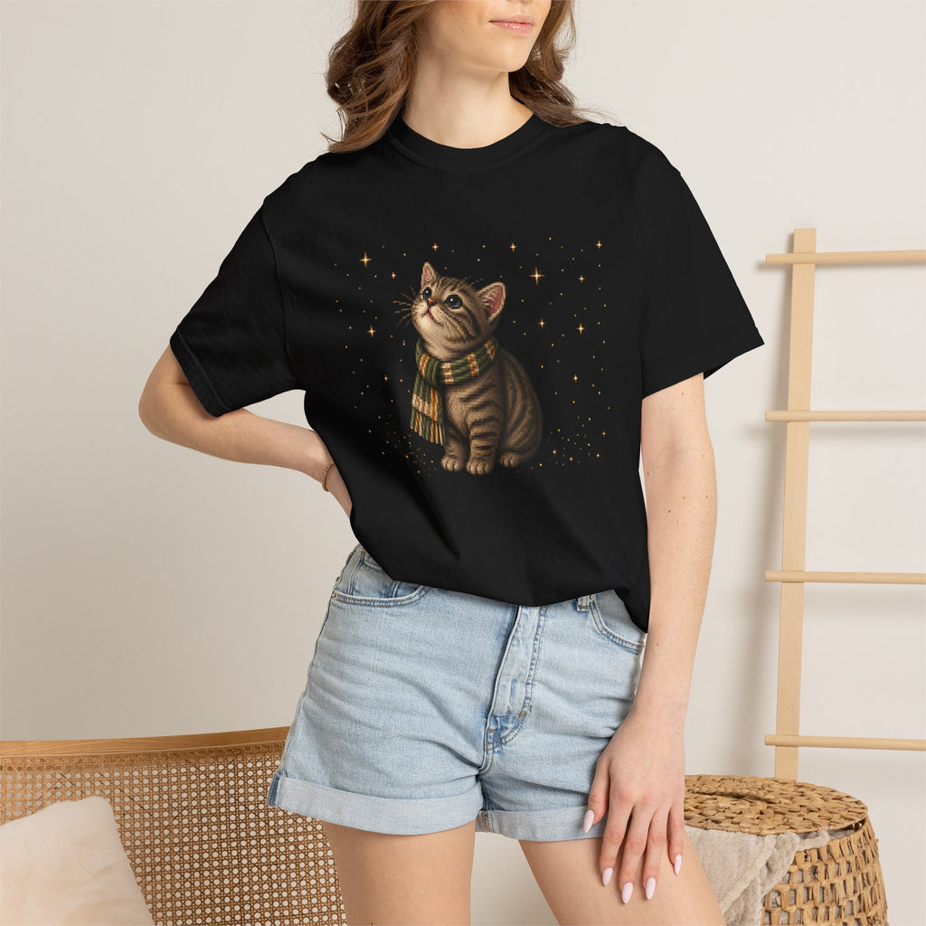 Pixel Star Gazer Cat T-Shirt