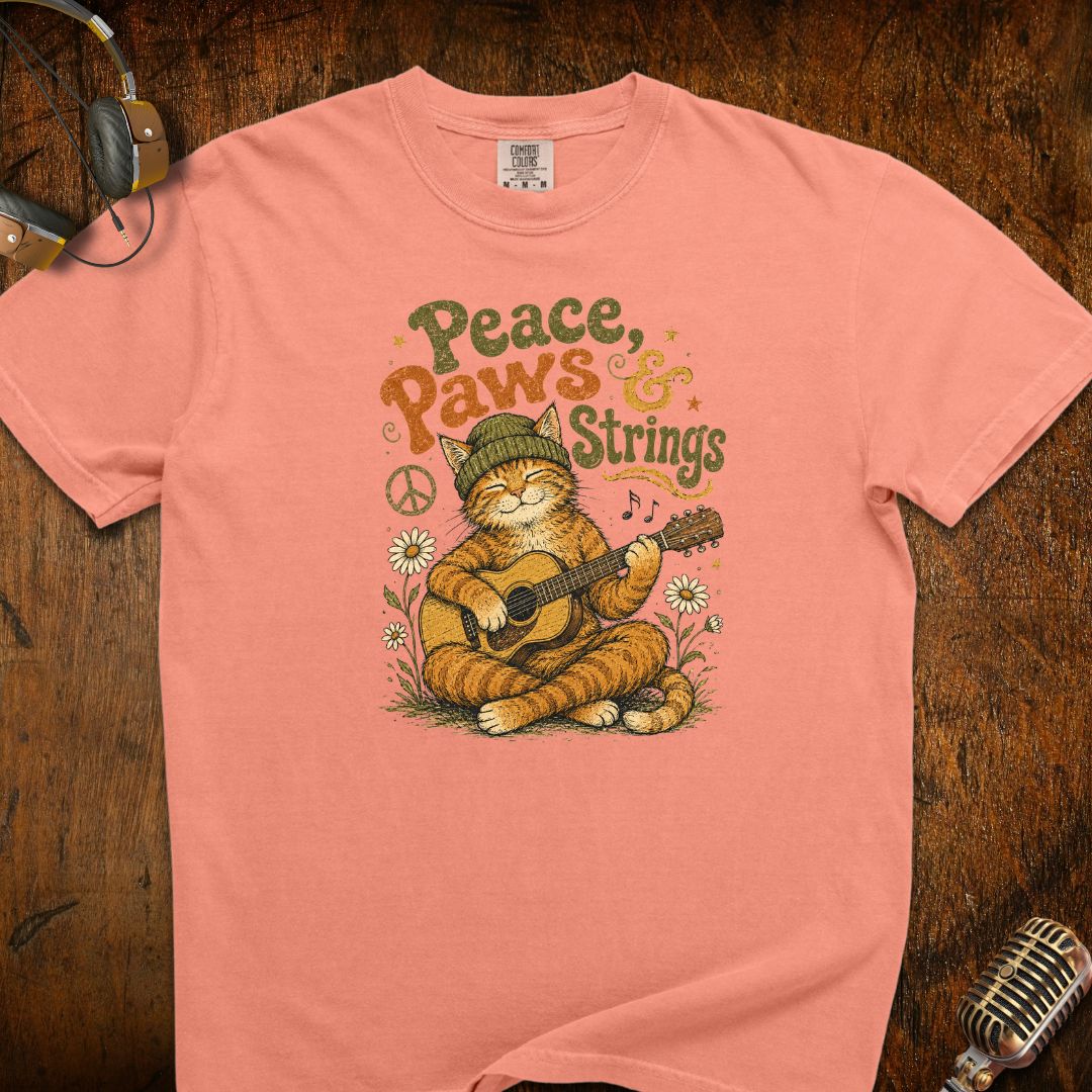 Peace Paws & Strings Cat T-Shirt