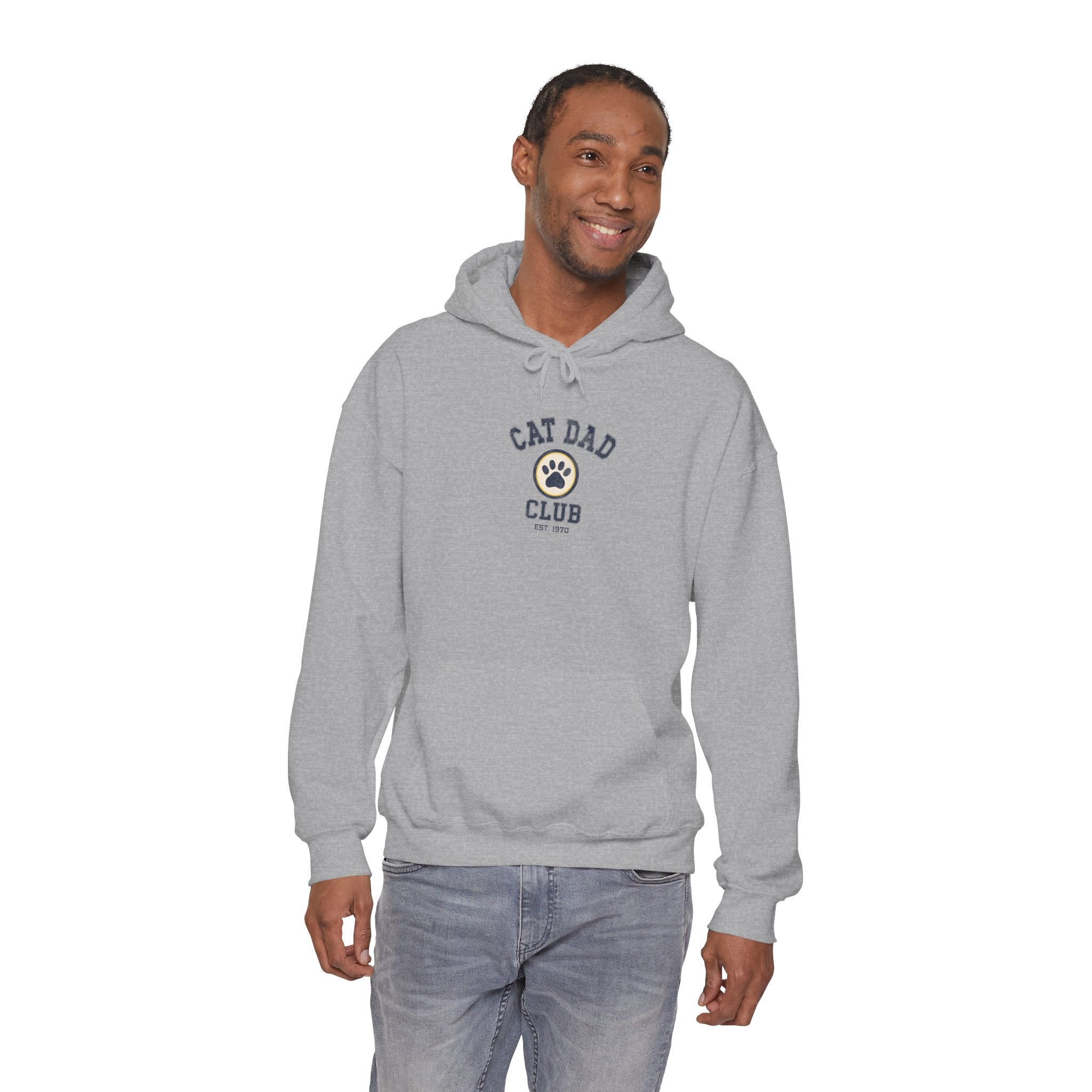 Cat Dad Club hoodie | Paw Print Design, Cozy Pullover Sweatshirt