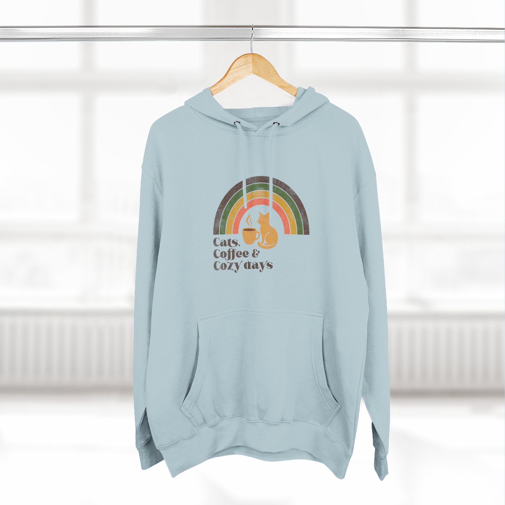 Retro Cats Coffee Cozy Days Hoodie | Cat Lover Graphic