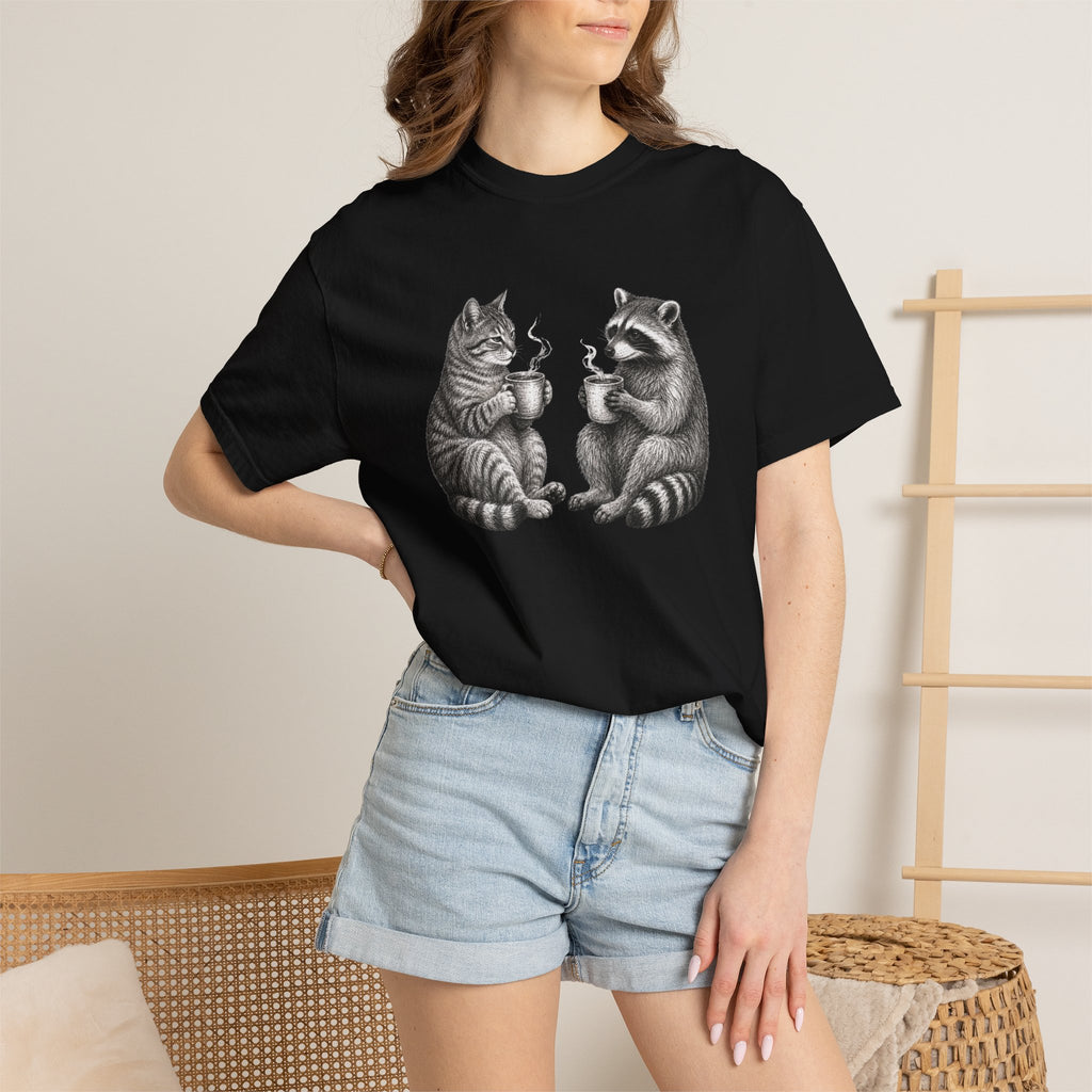 Morning Gossip Cat T-Shirt