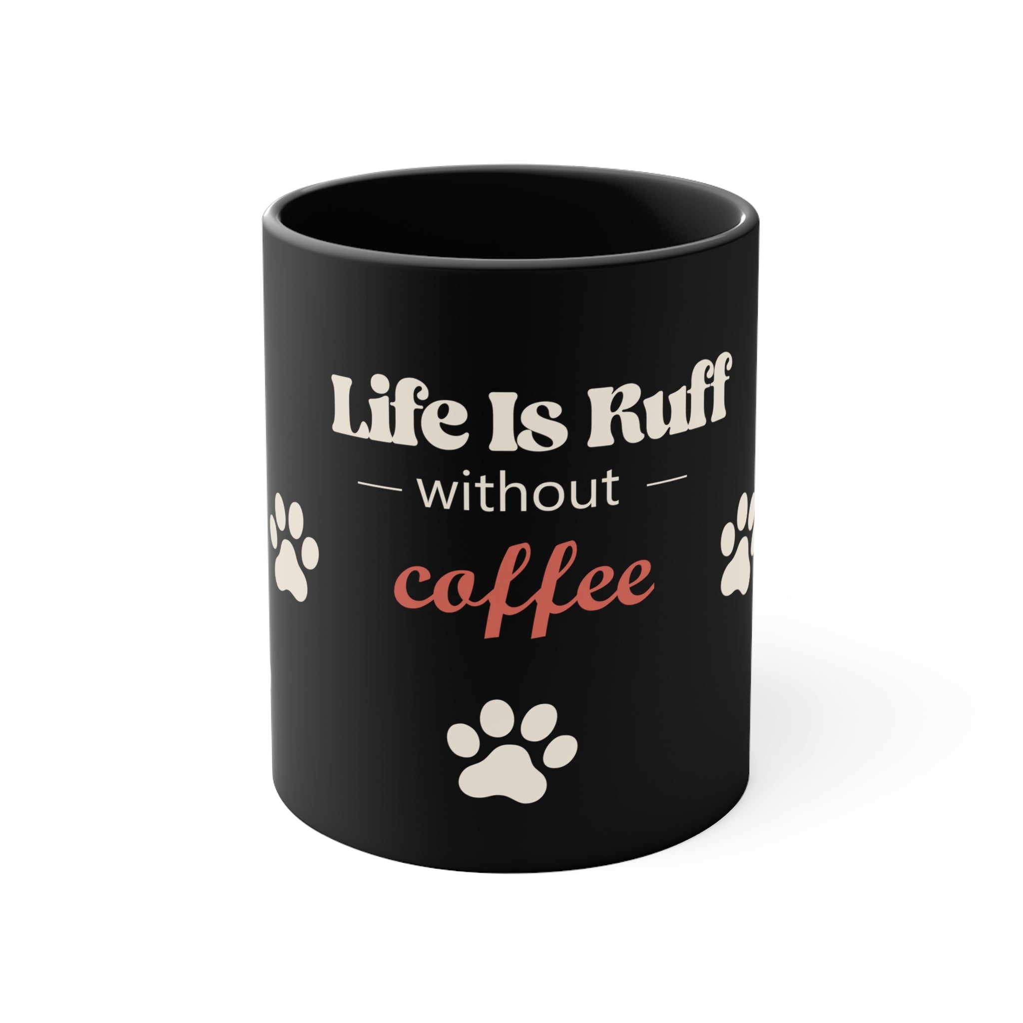 Life Is Ruff Without Coffee Dog Mug — Retro Style Accent Mug