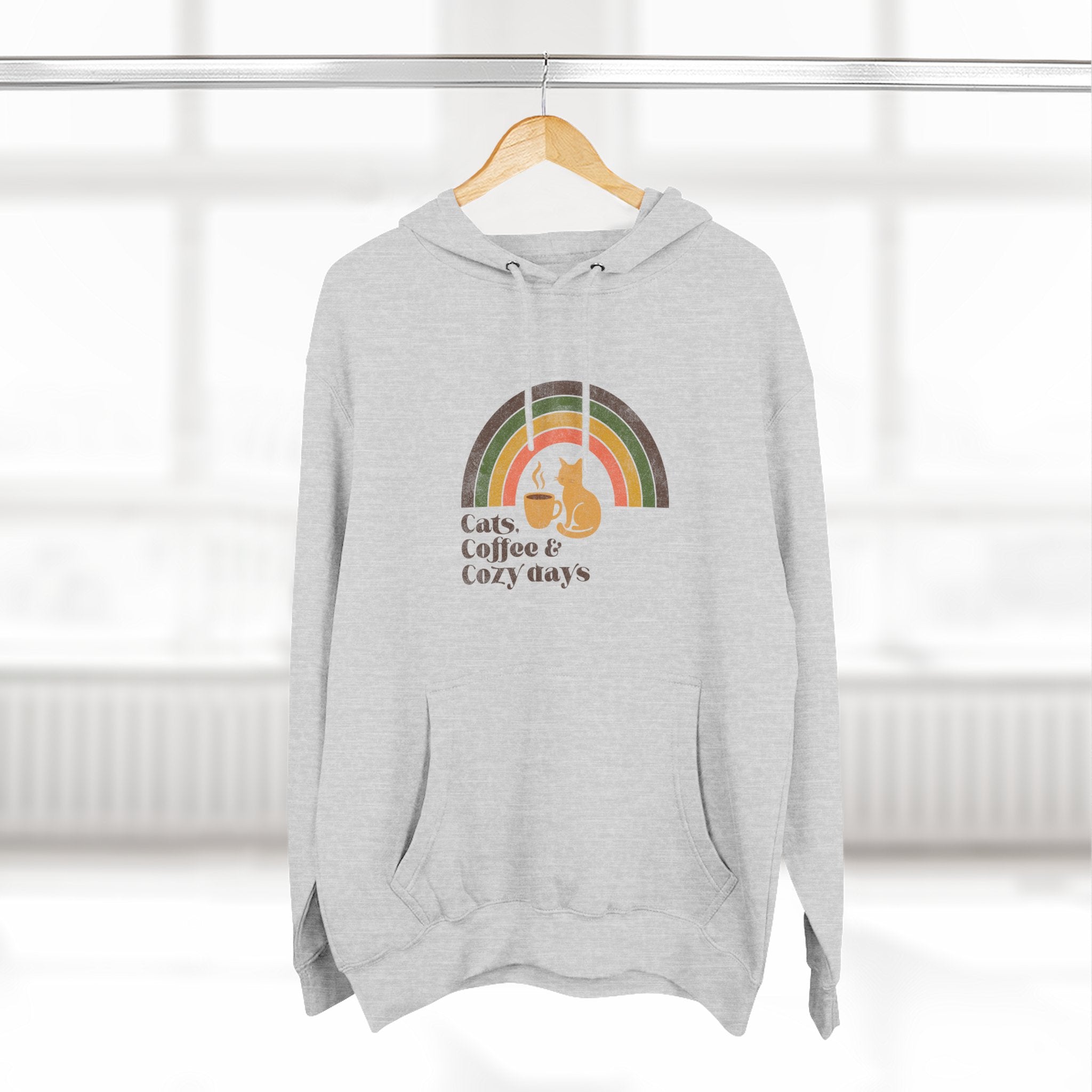 Retro Cats Coffee Cozy Days Hoodie | Cat Lover Graphic