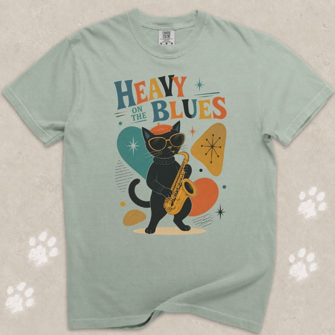 Heavy On The Blues Cat T-Shirt