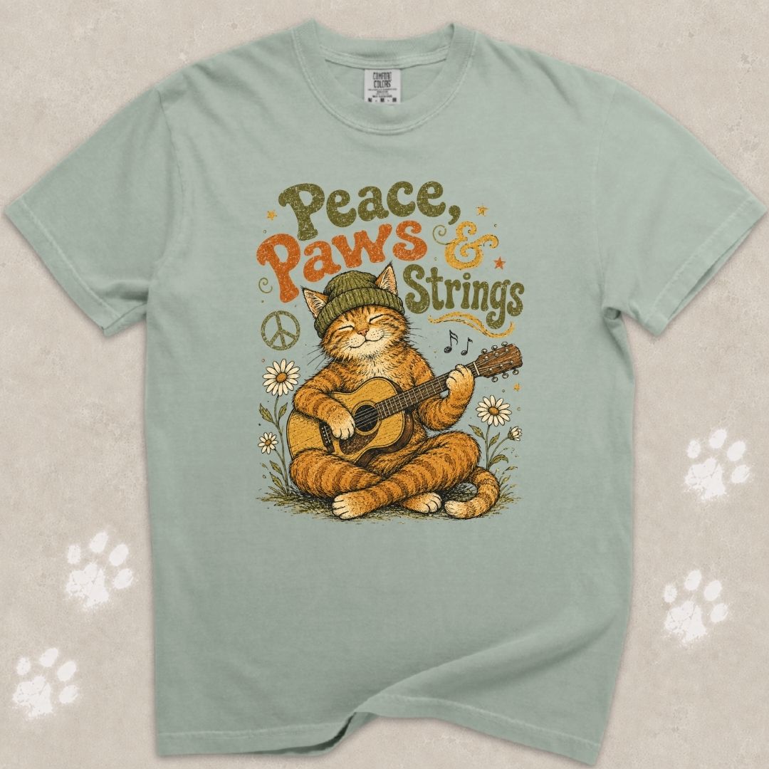Peace Paws & Strings Cat T-Shirt