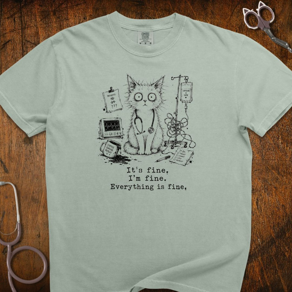 Everything Is Fine Cat T-Shirt