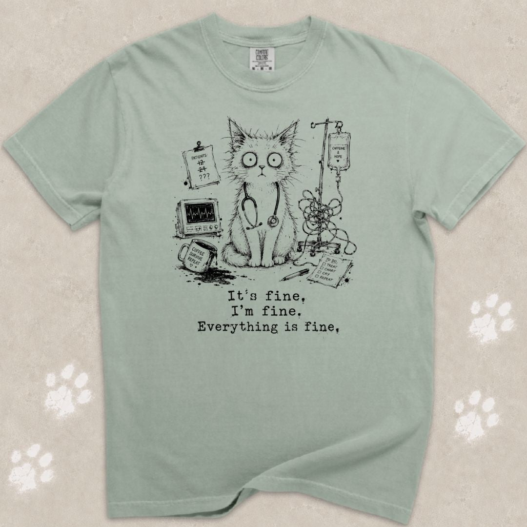 Everything Is Fine Cat T-Shirt