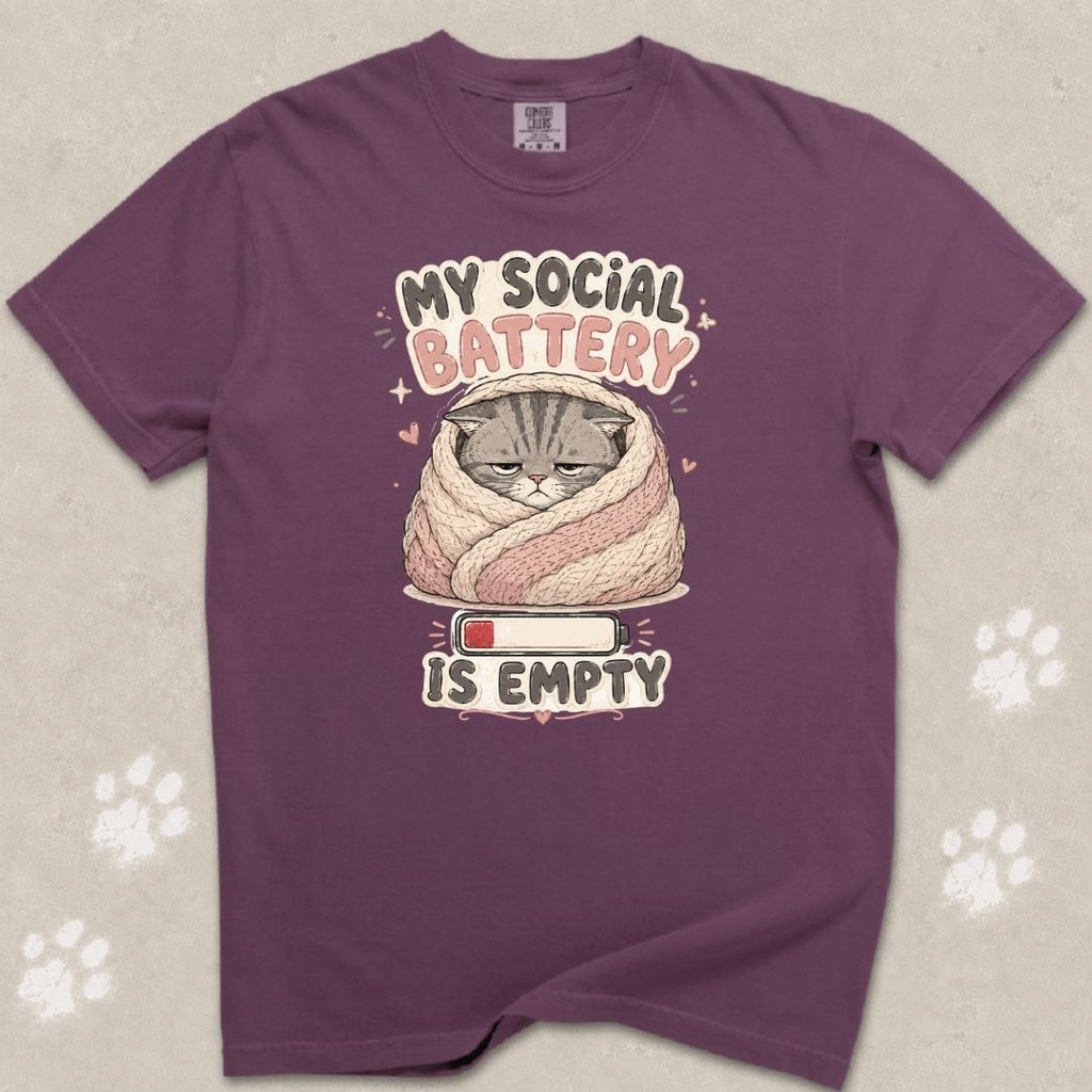 My Social Battery Is Empty Cat T-Shirt