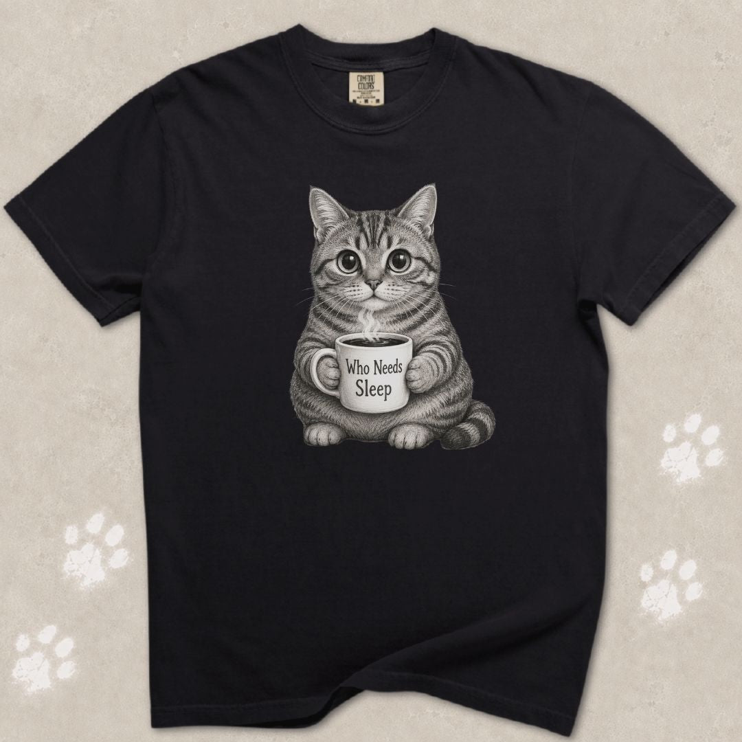Who Needs Sleep Cat T-Shirt