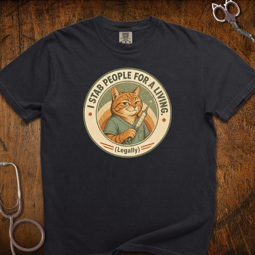 I Stab People For A Living Cat T-Shirt