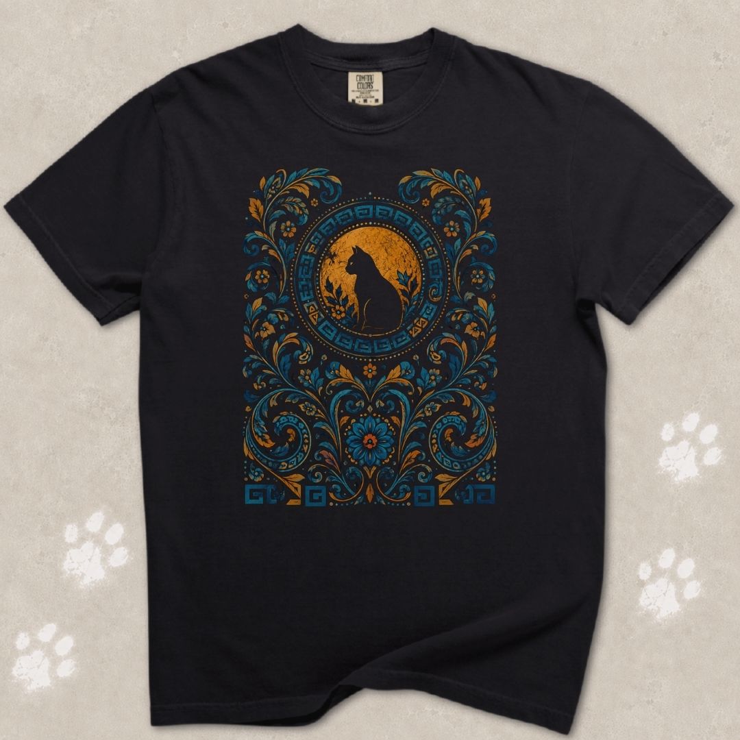 Vintage Floral Cat T-Shirt