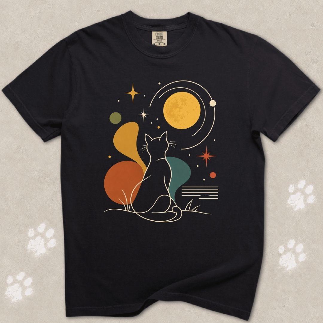 Moon Gazing Cat T-Shirt
