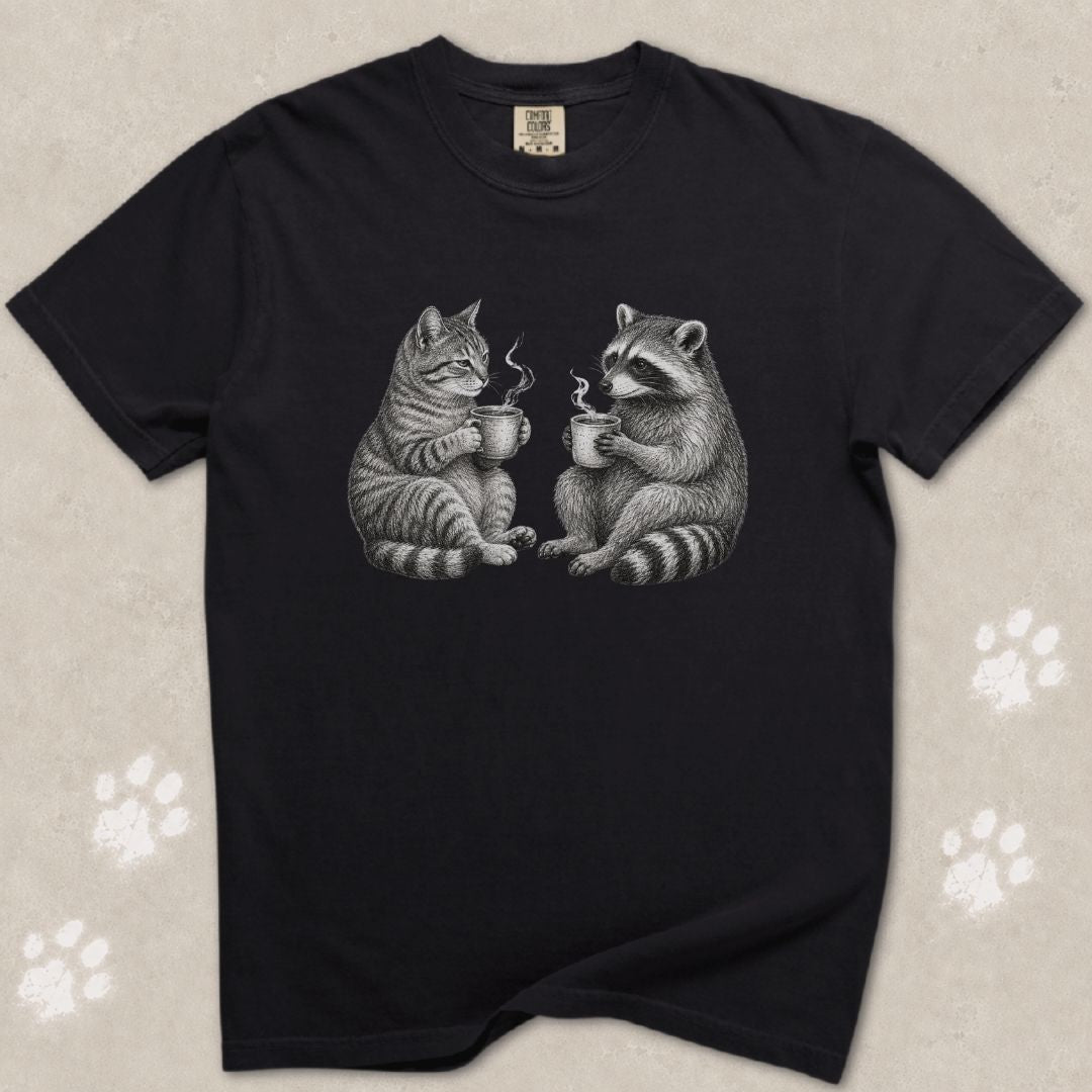Morning Gossip Cat T-Shirt