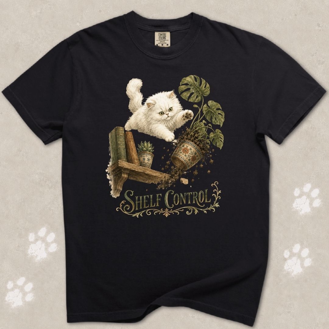 Shelf Control Cat T-Shirt