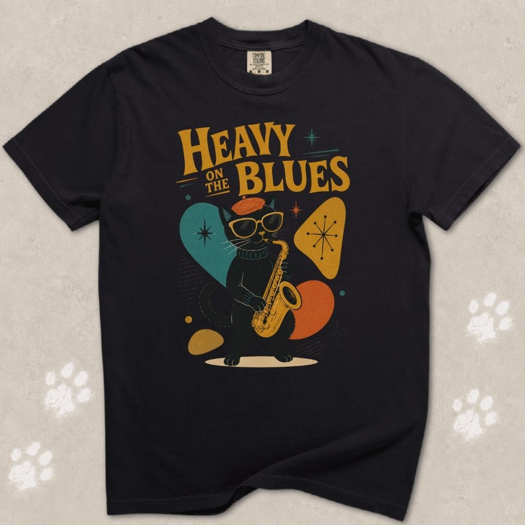 Heavy On The Blues Cat T-Shirt