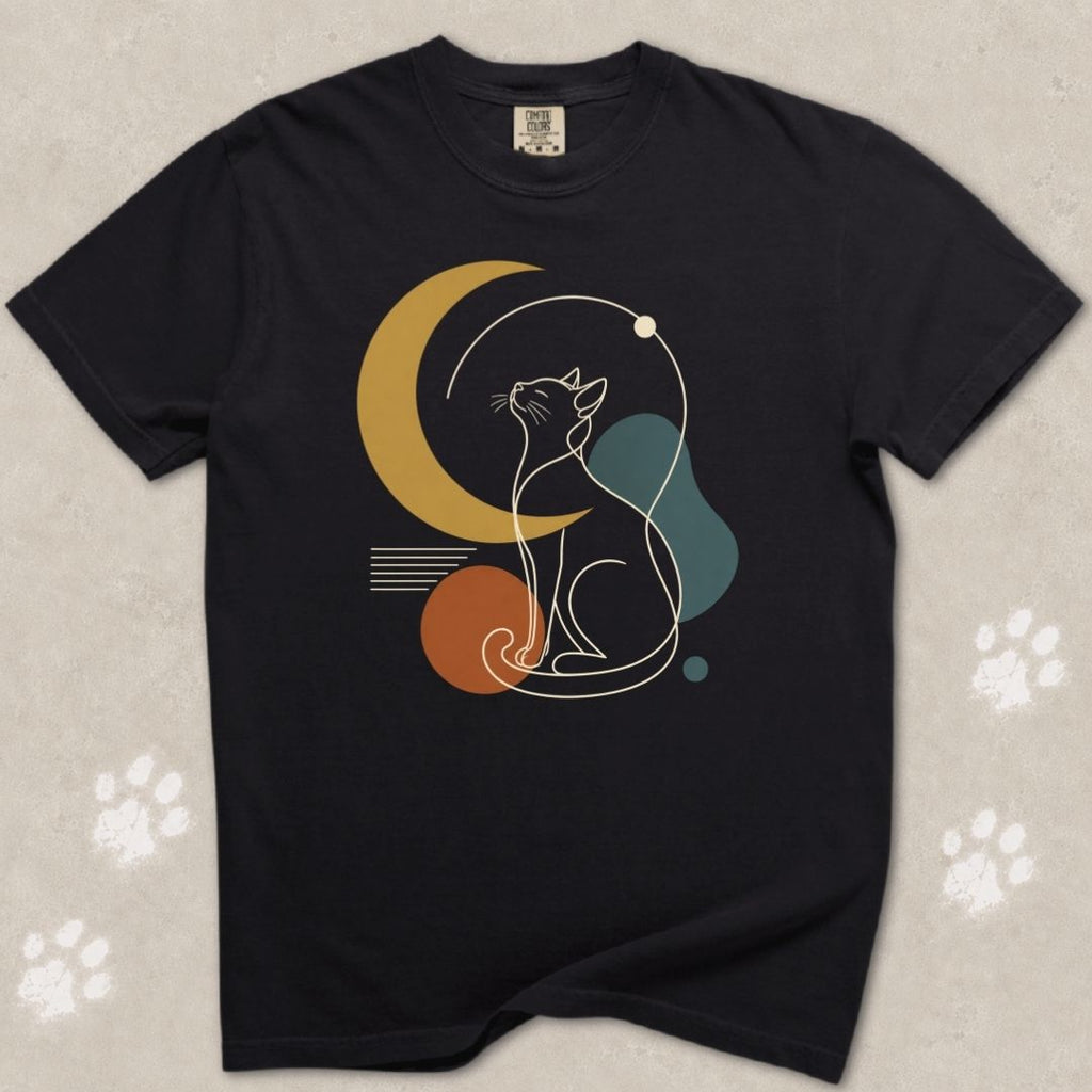Stargazing Cat Silhouette T-Shirt