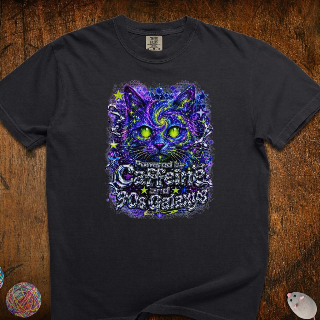Powered By Caffeine and 90s Cat T-Shirt