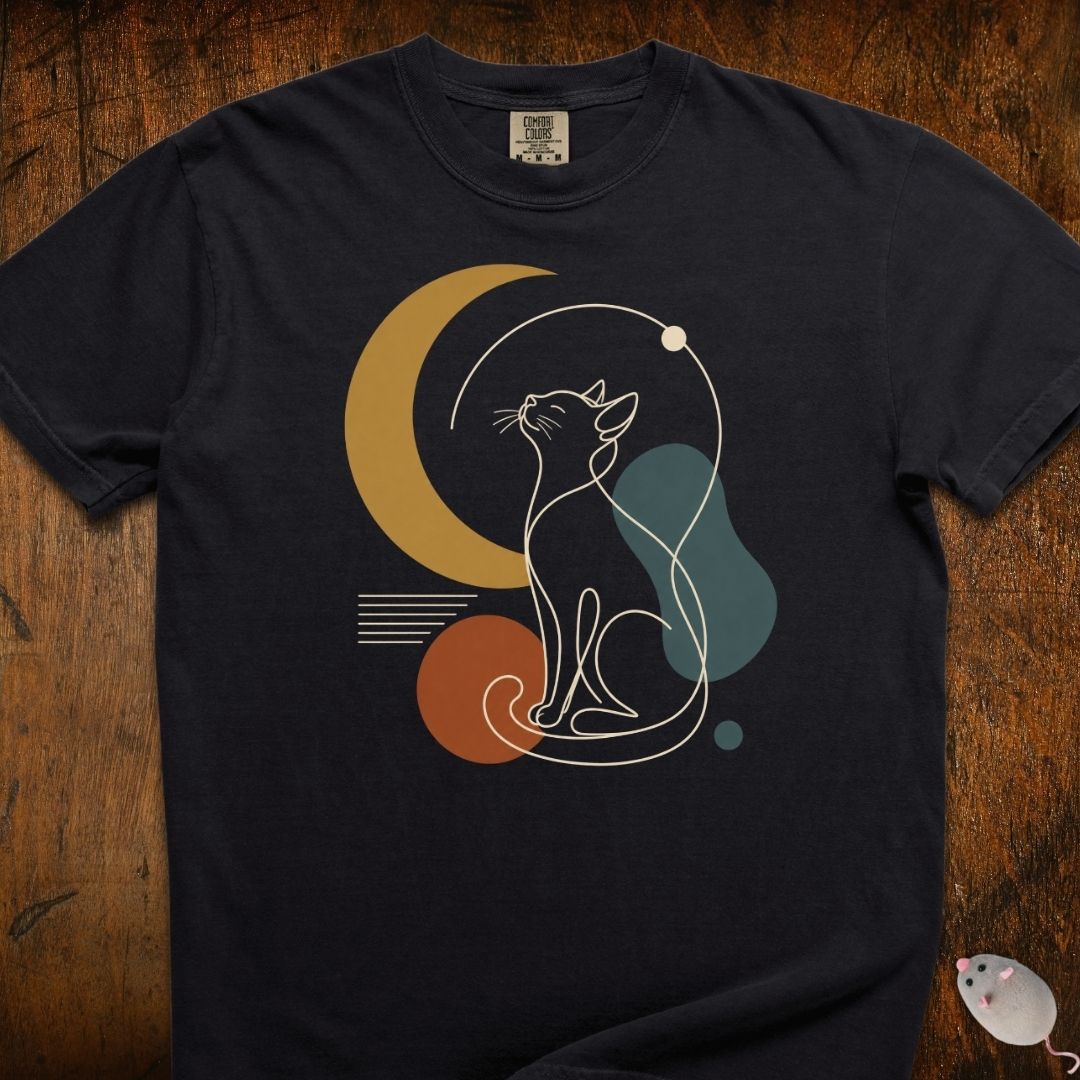 Stargazing Cat Silhouette T-Shirt