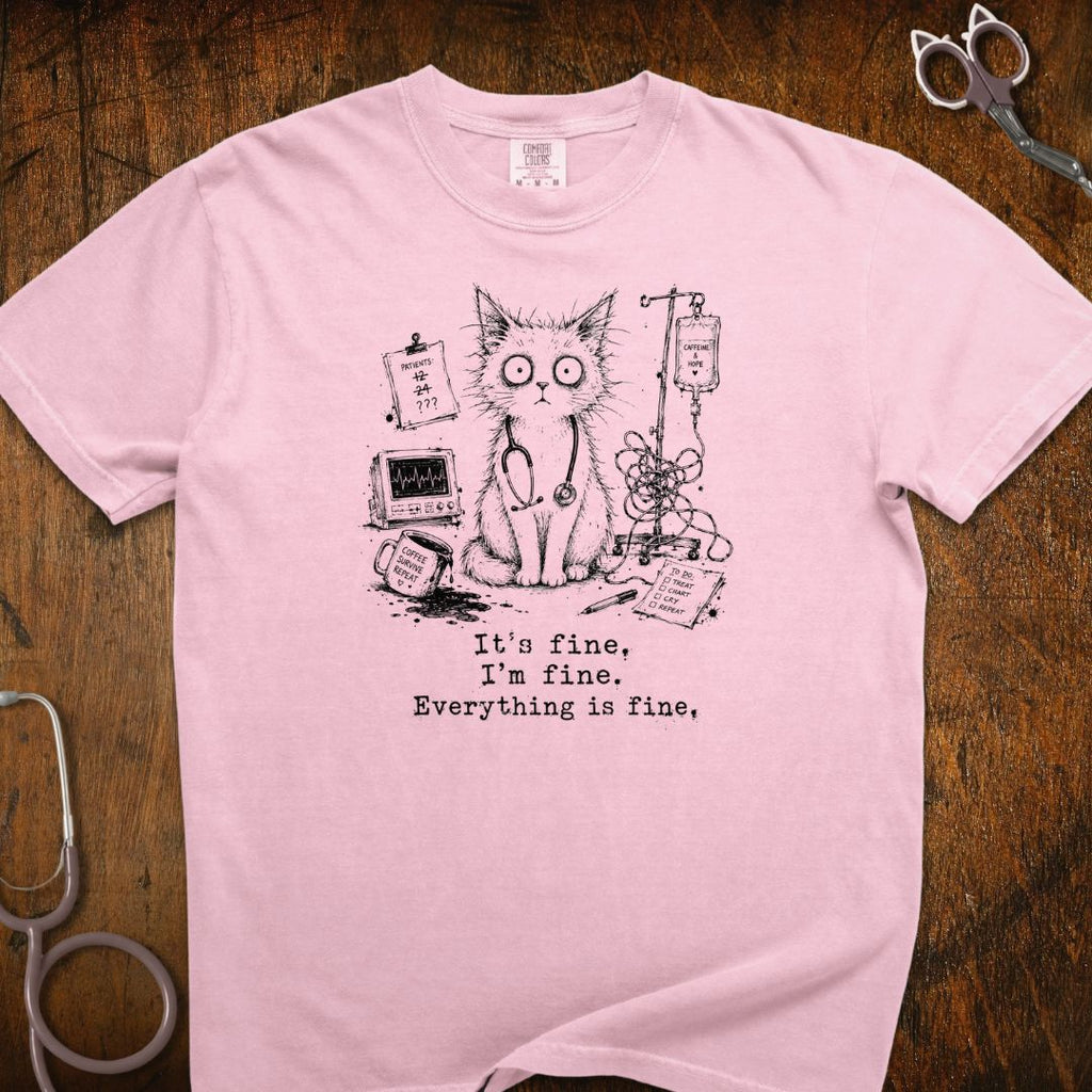 Everything Is Fine Cat T-Shirt