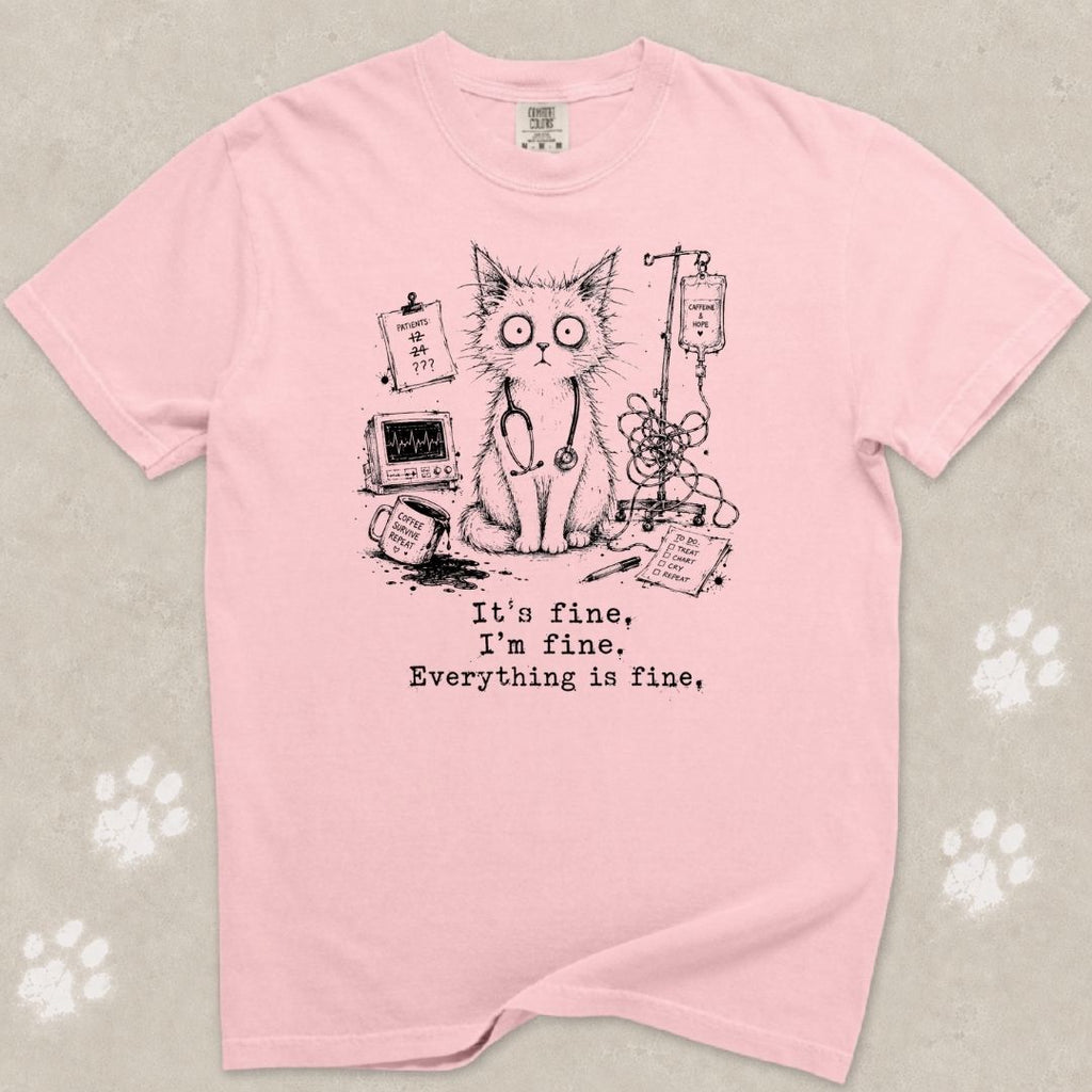 Everything Is Fine Cat T-Shirt