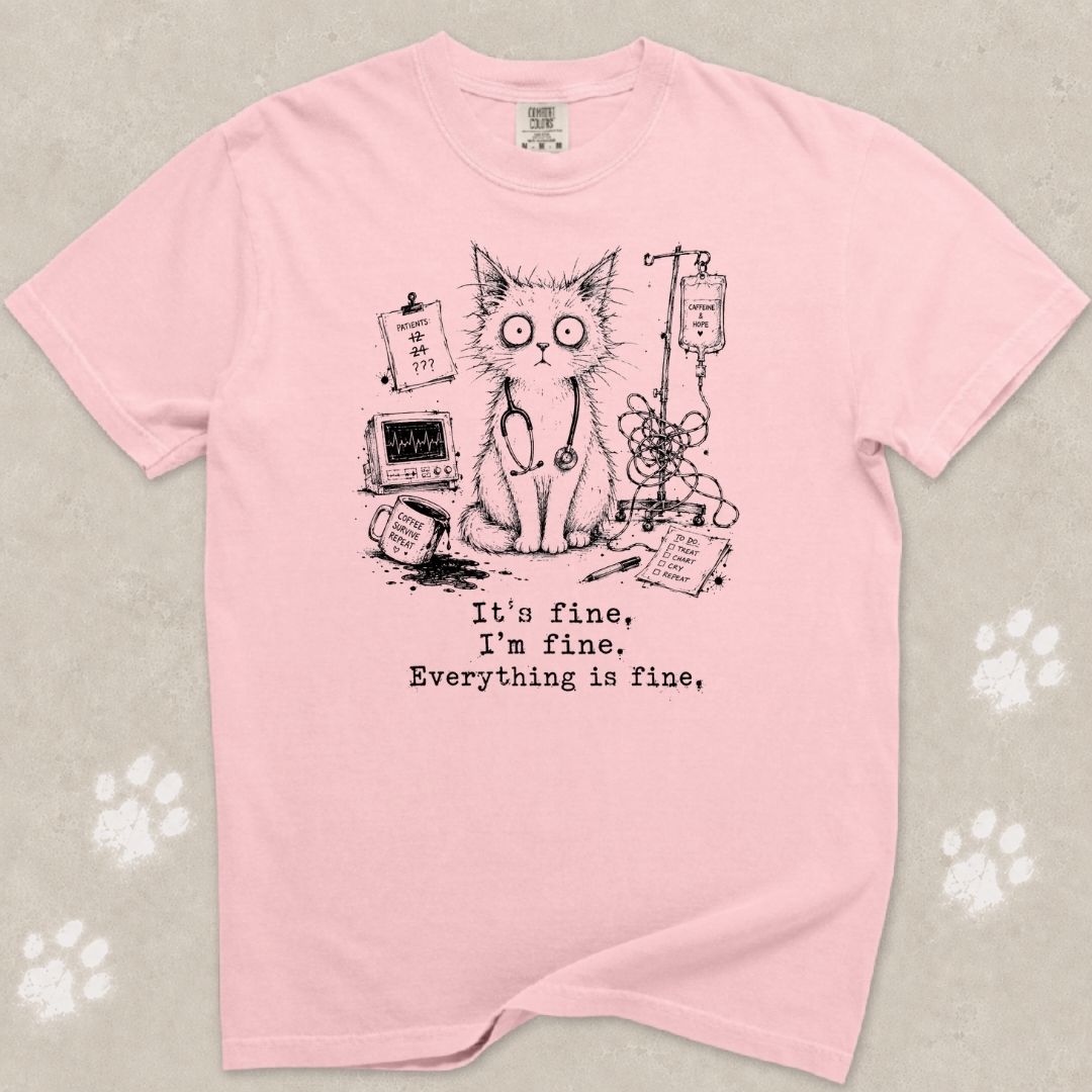 Everything Is Fine Cat T-Shirt