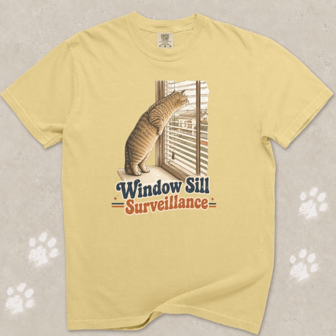 Window Sill Surveillance Cat T-Shirt