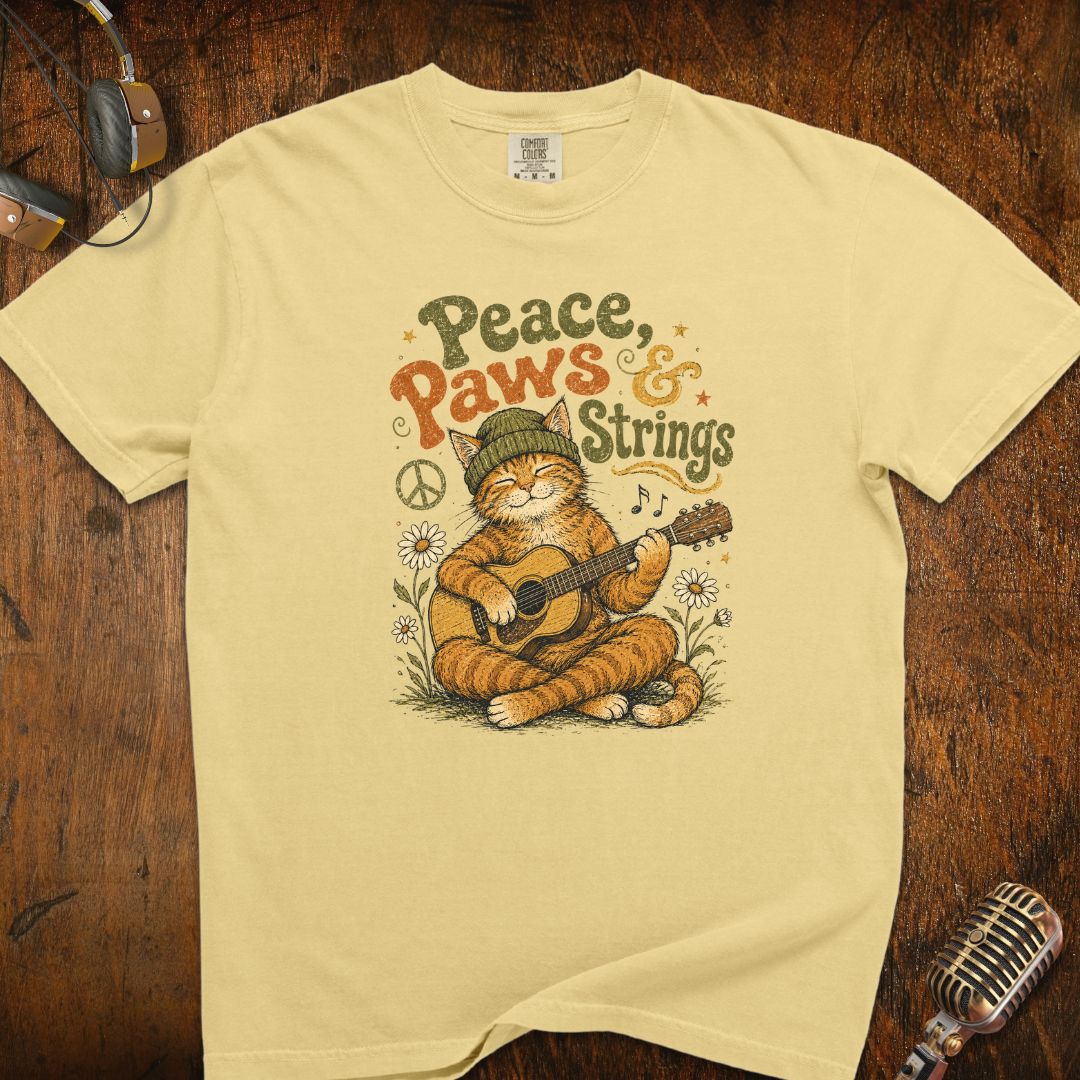 Peace Paws & Strings Cat T-Shirt