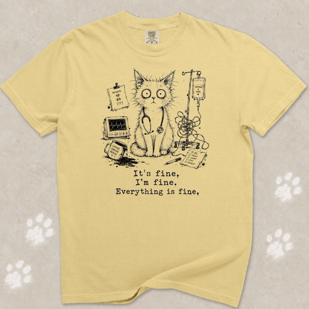 Everything Is Fine Cat T-Shirt