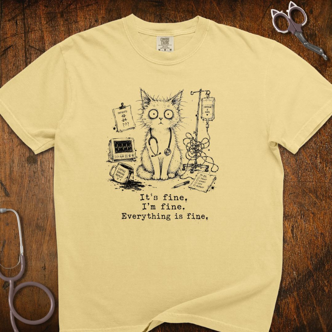 Everything Is Fine Cat T-Shirt