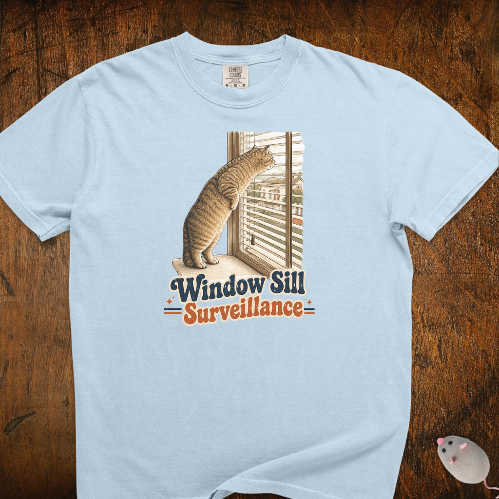Window Sill Surveillance Cat T-Shirt
