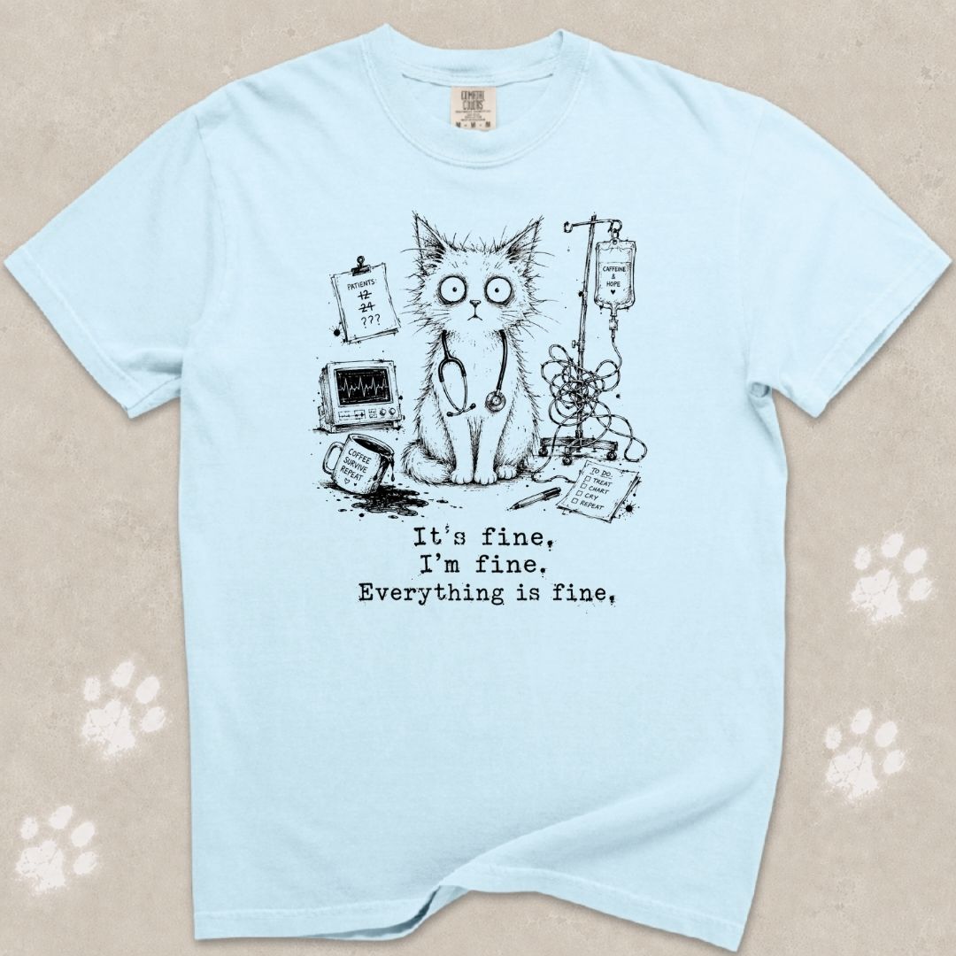 Everything Is Fine Cat T-Shirt