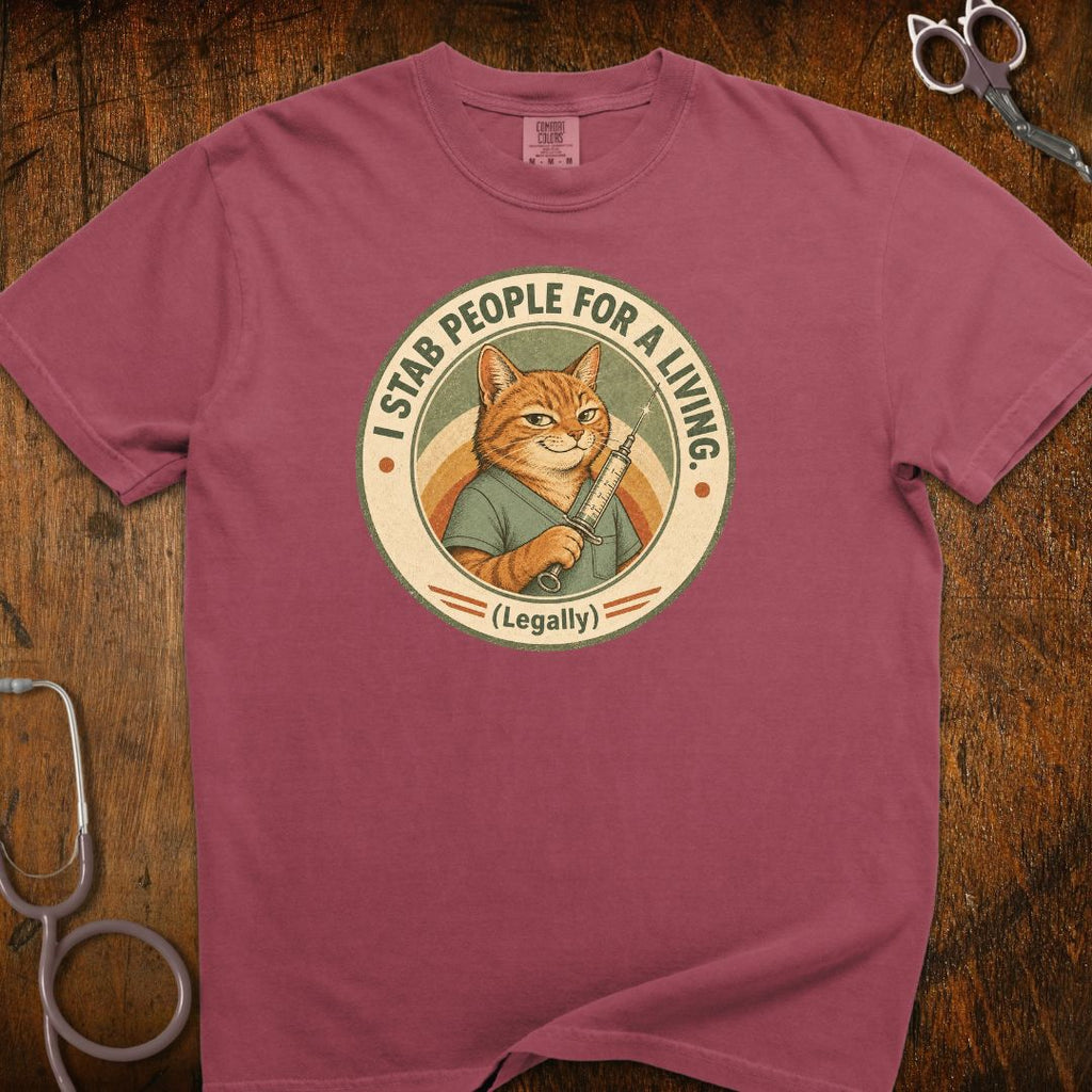 I Stab People For A Living Cat T-Shirt