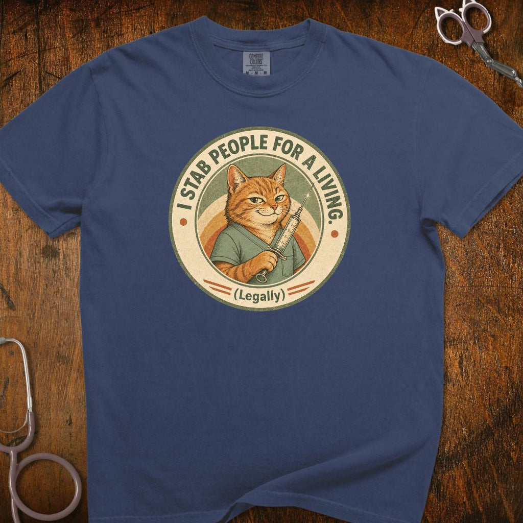 I Stab People For A Living Cat T-Shirt