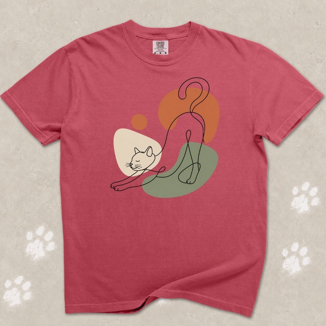 Stretching Cat Silhouette T-Shirt