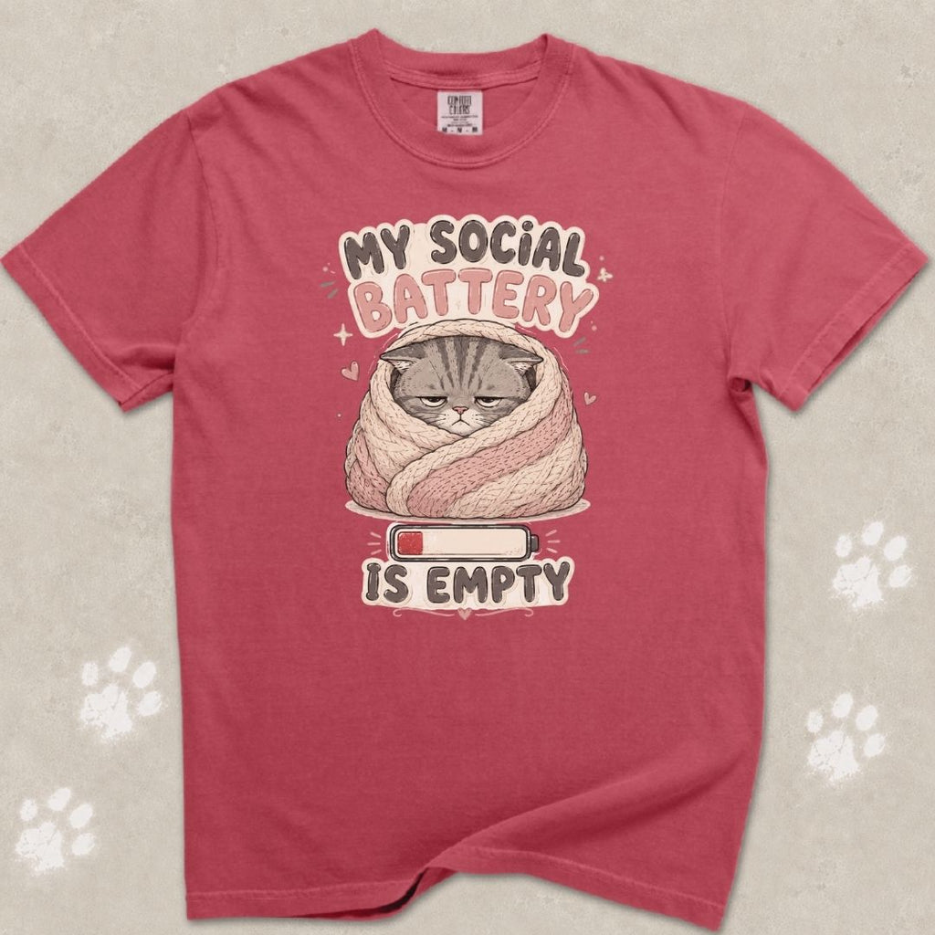 My Social Battery Is Empty Cat T-Shirt